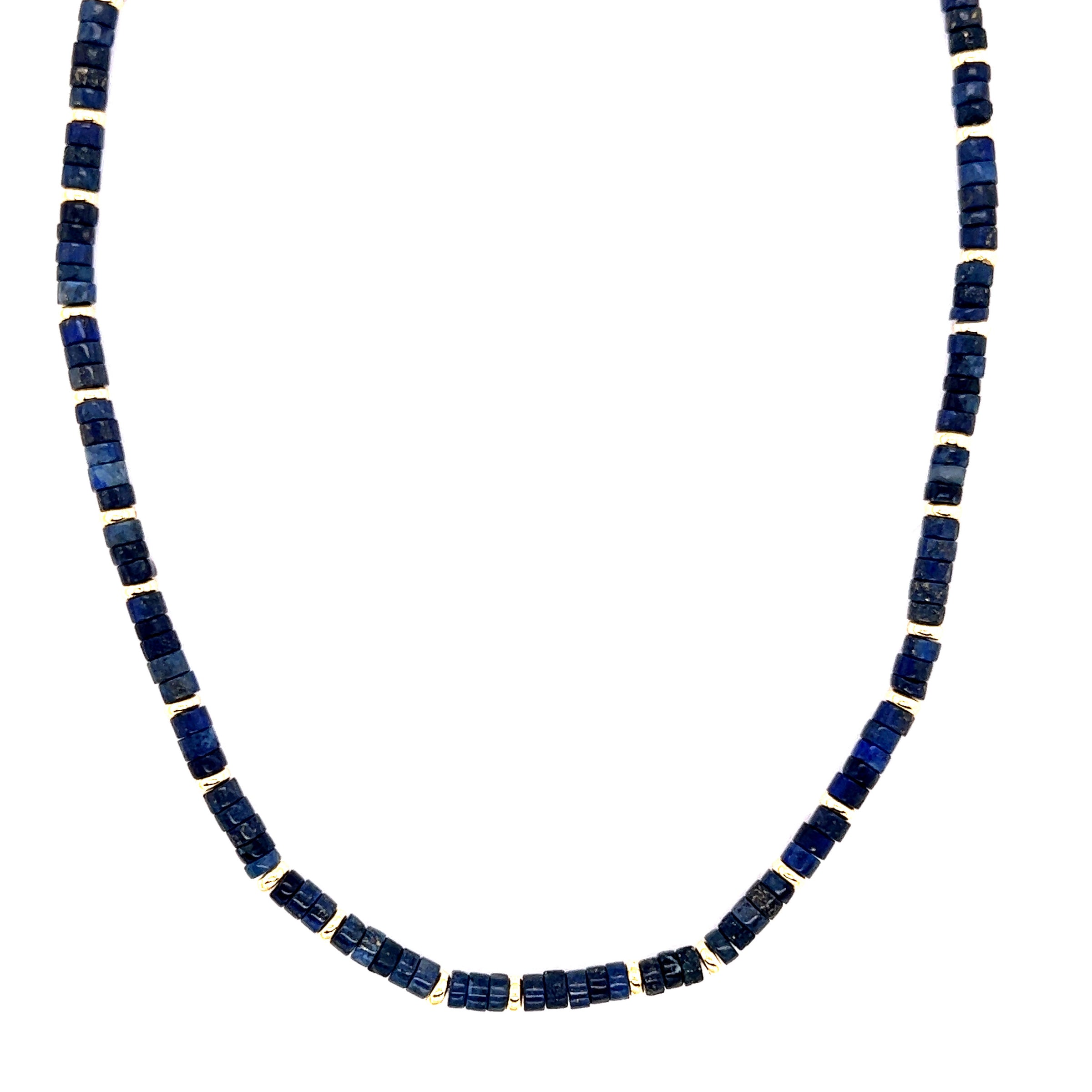 16.5" Lapis Lazuli Gemstone Necklace with 2" Extension