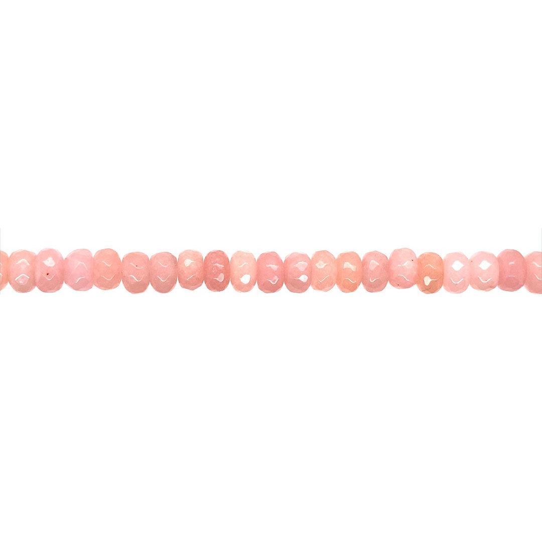 Blush Jade Faceted Rondelle Beads
