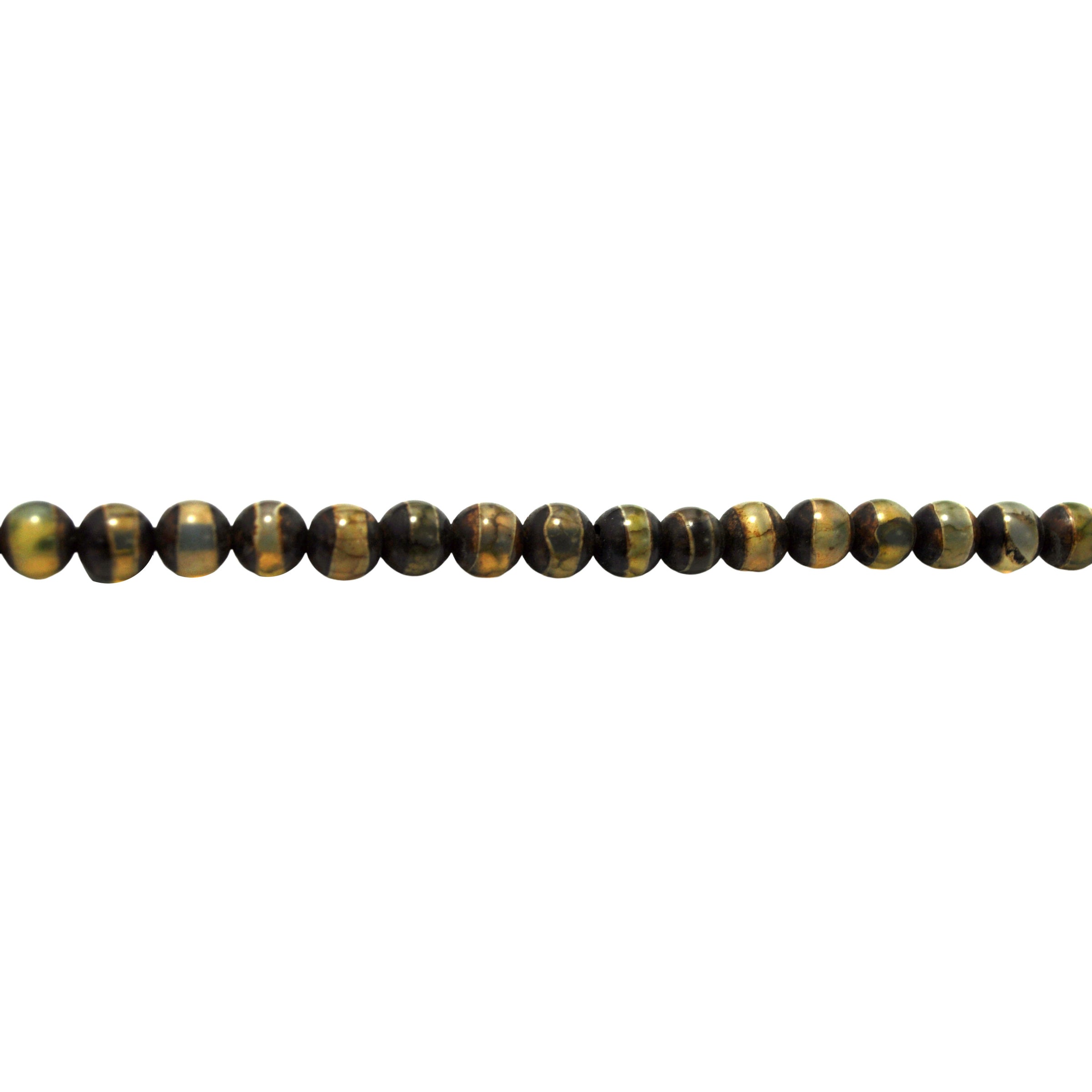 Brown Green Spotted Tibetan Agate 