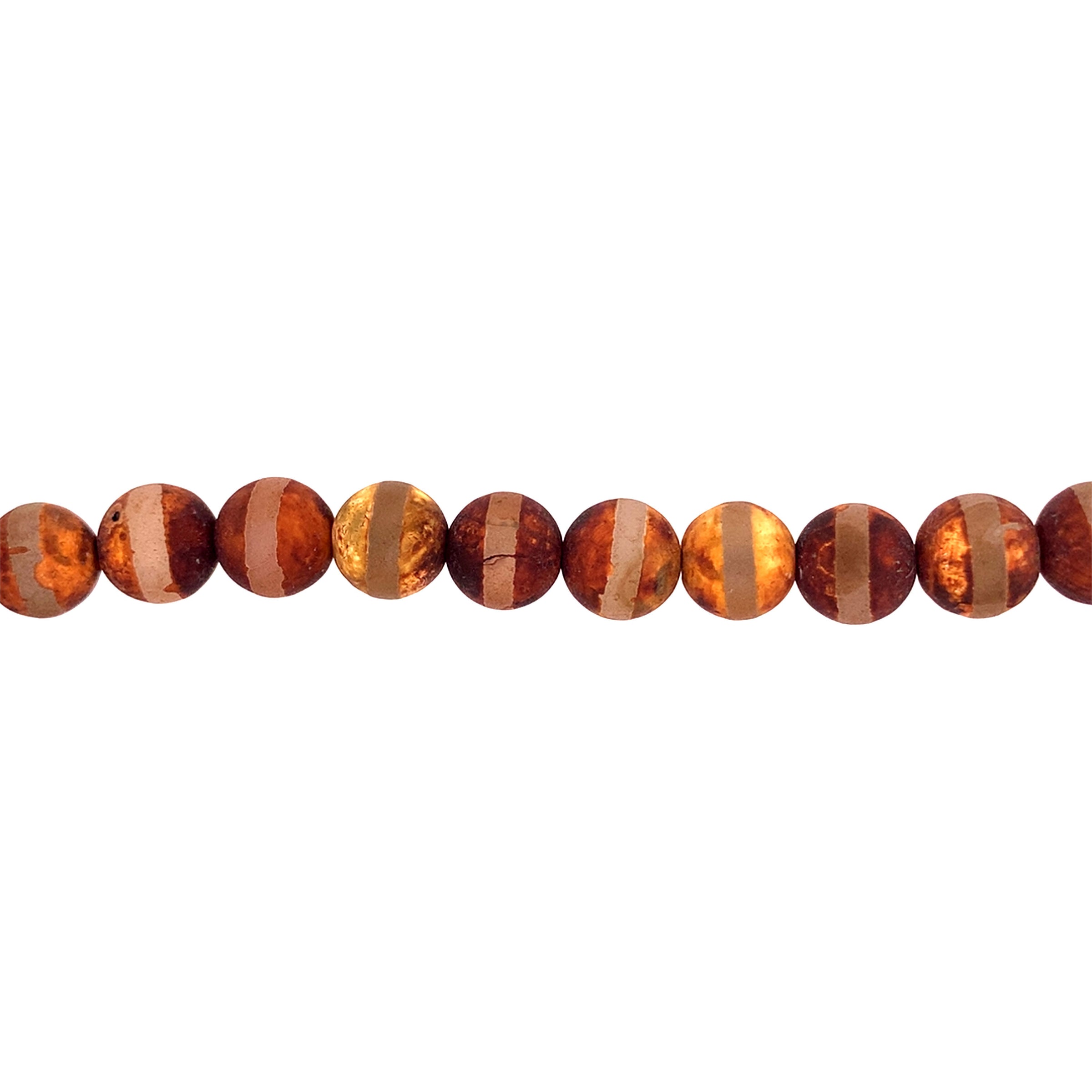 Brown Striped Tibetan Agate Beads-1