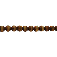 Brown Striped Tibetan Agate Beads
