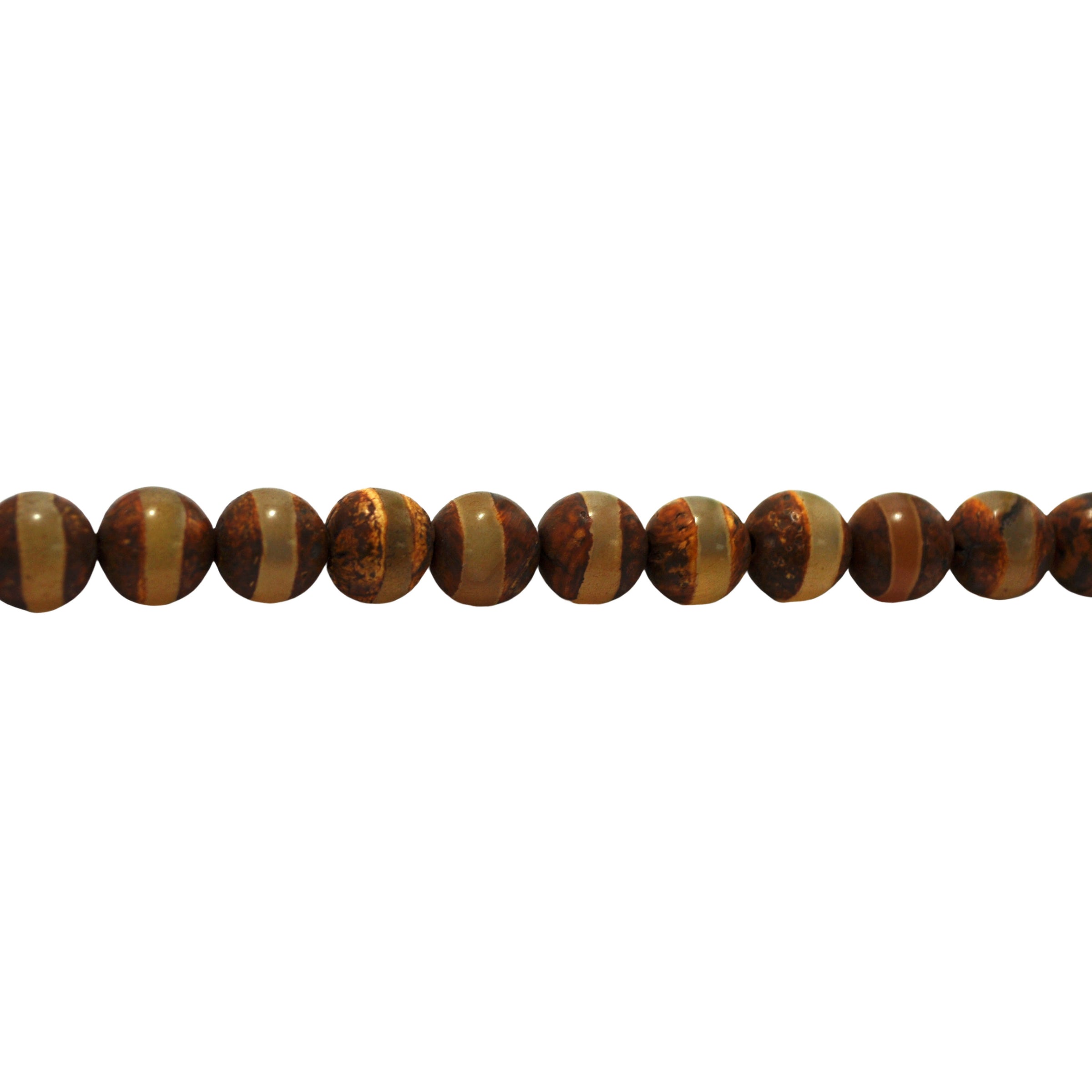 Brown Striped Tibetan Agate Beads