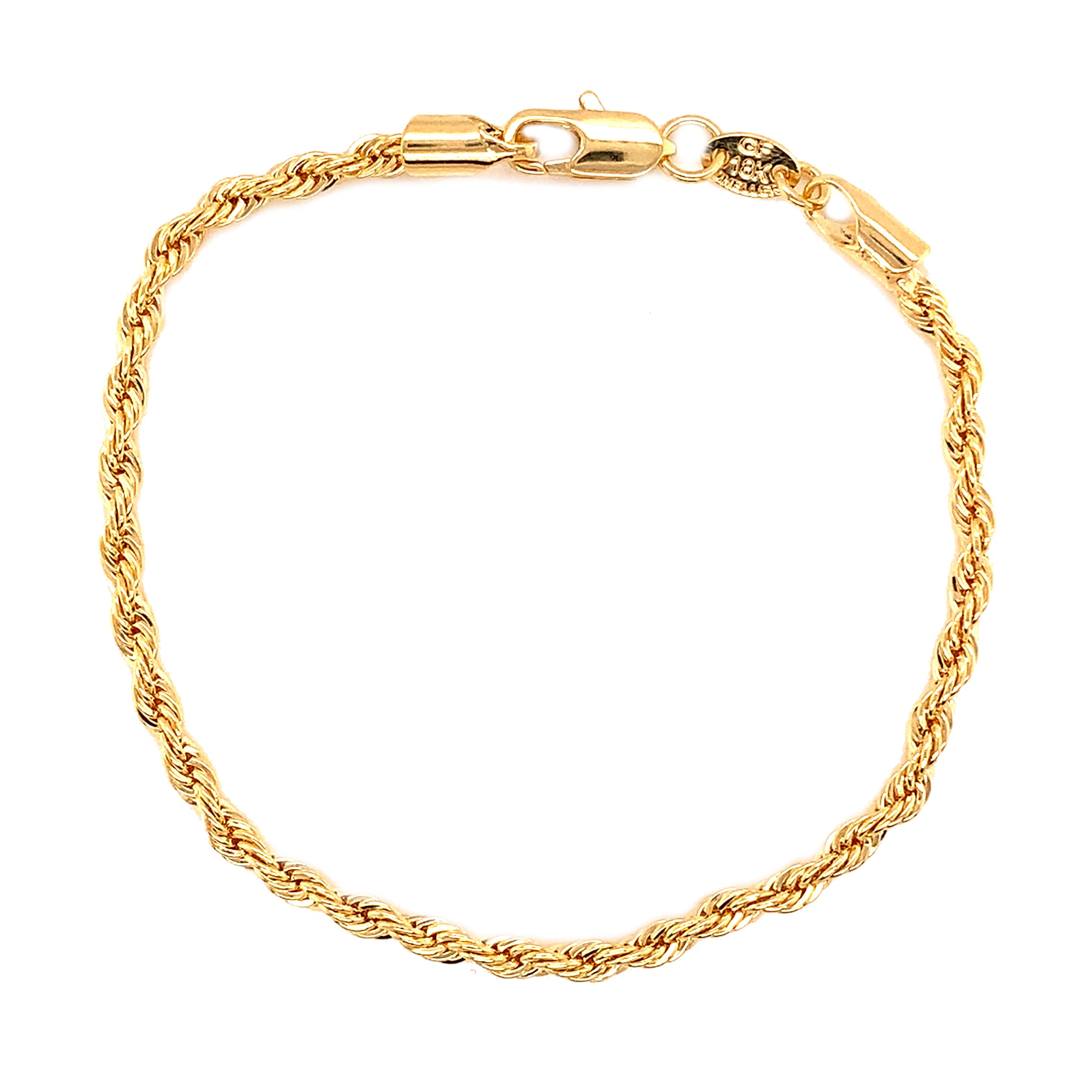 3mm Rope Bracelet - Gold Filled - 6"