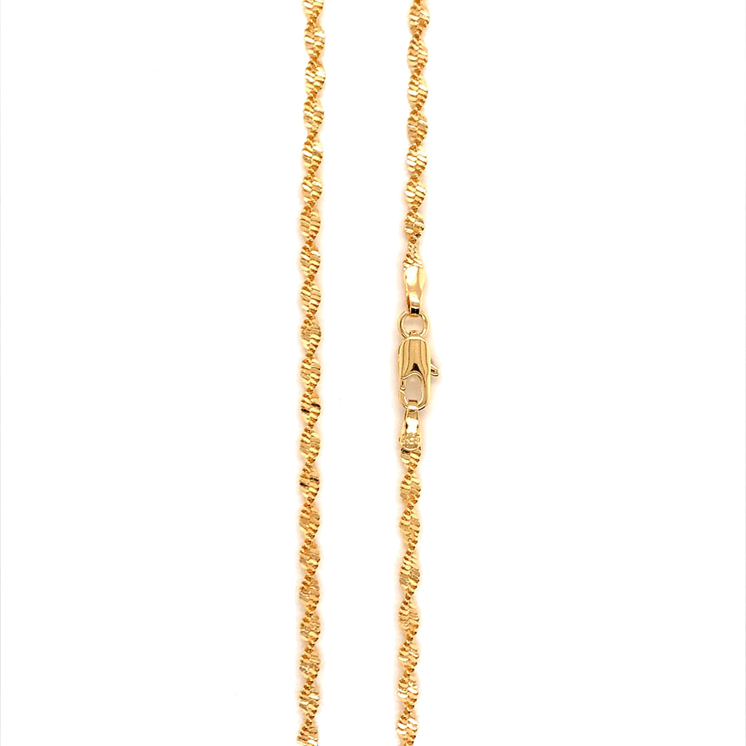 15" 2.5mm Spiral Chain - Gold Filled