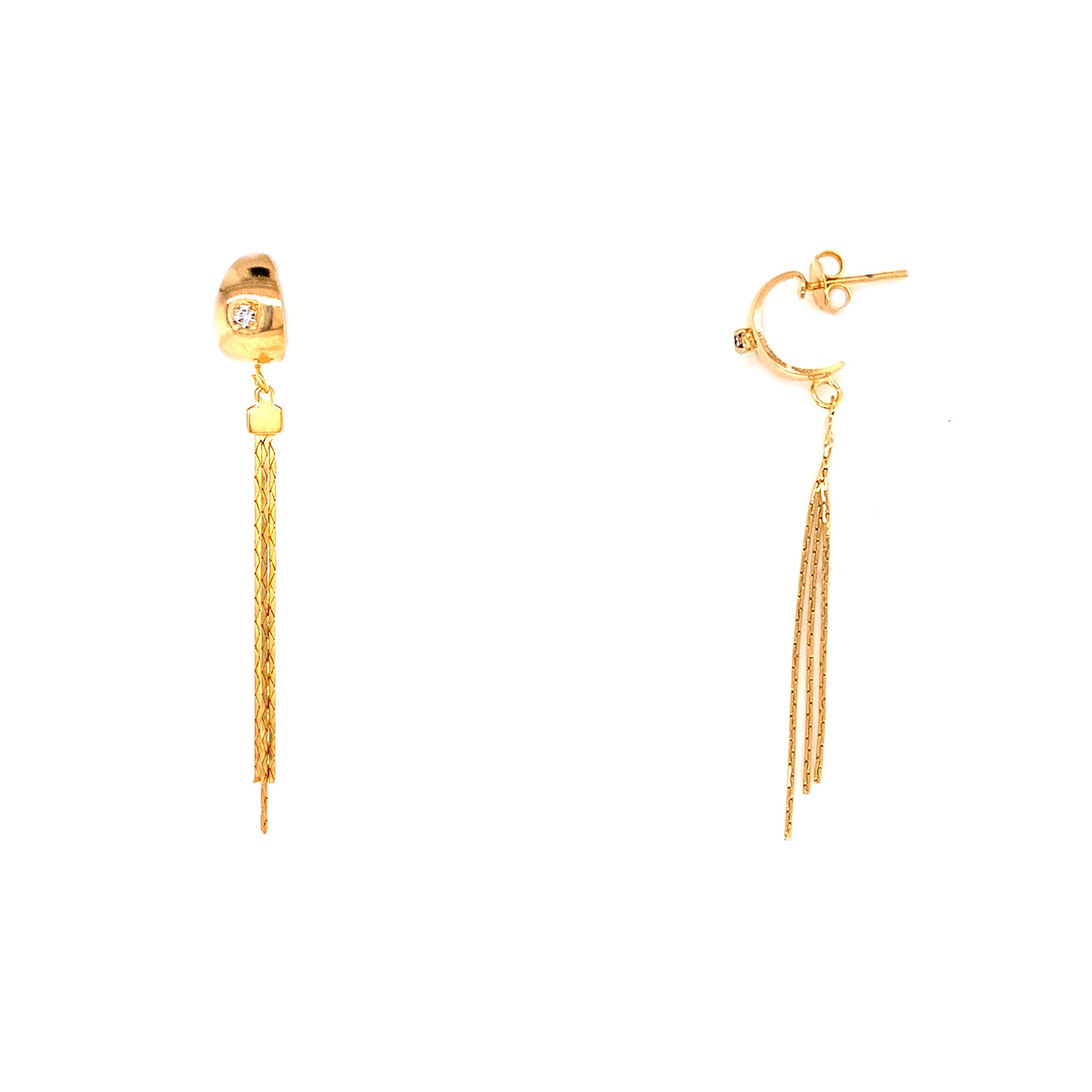 CZ Dangling Earrings - Gold Filled