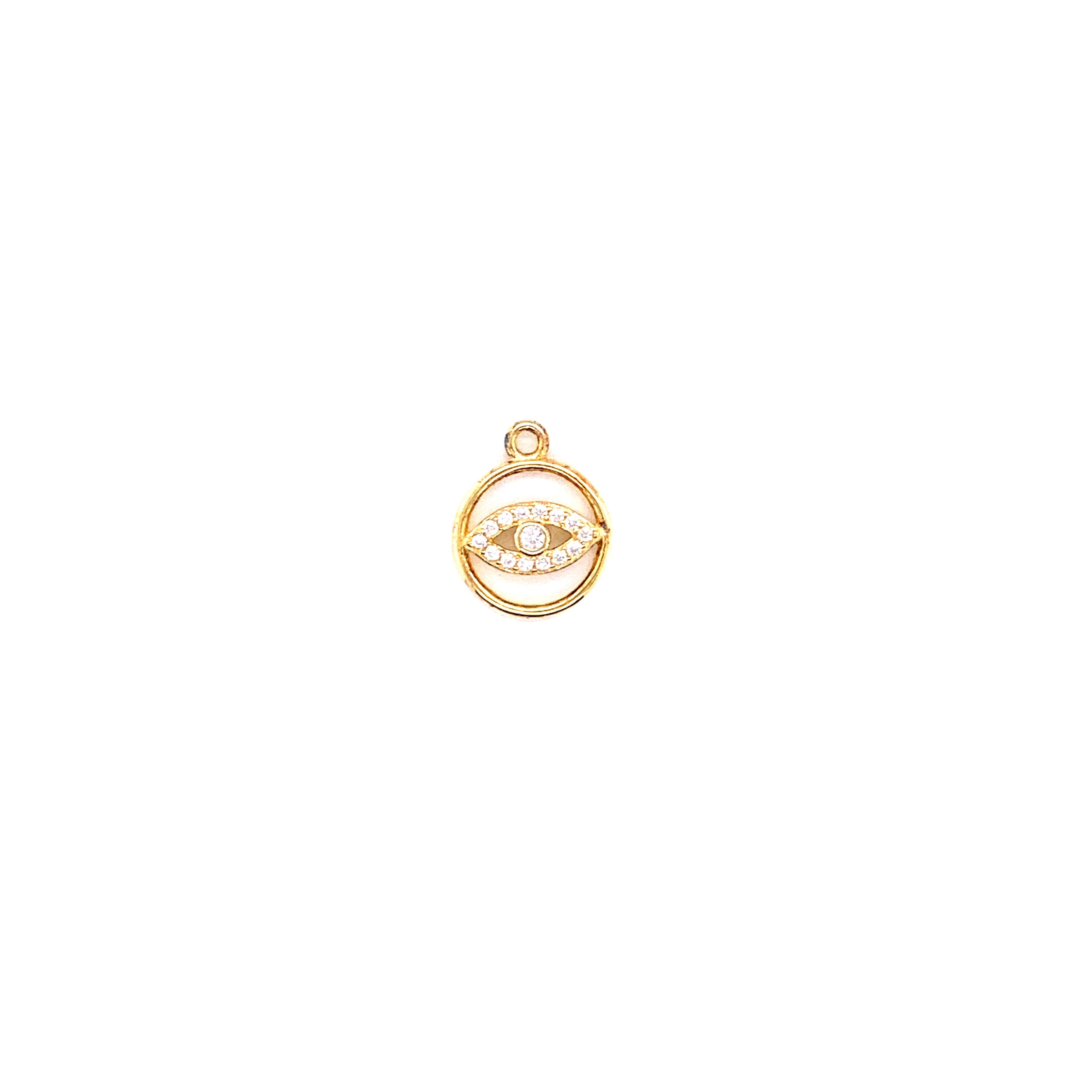 CZ Evil Eye Charm 11mm - Gold Plated