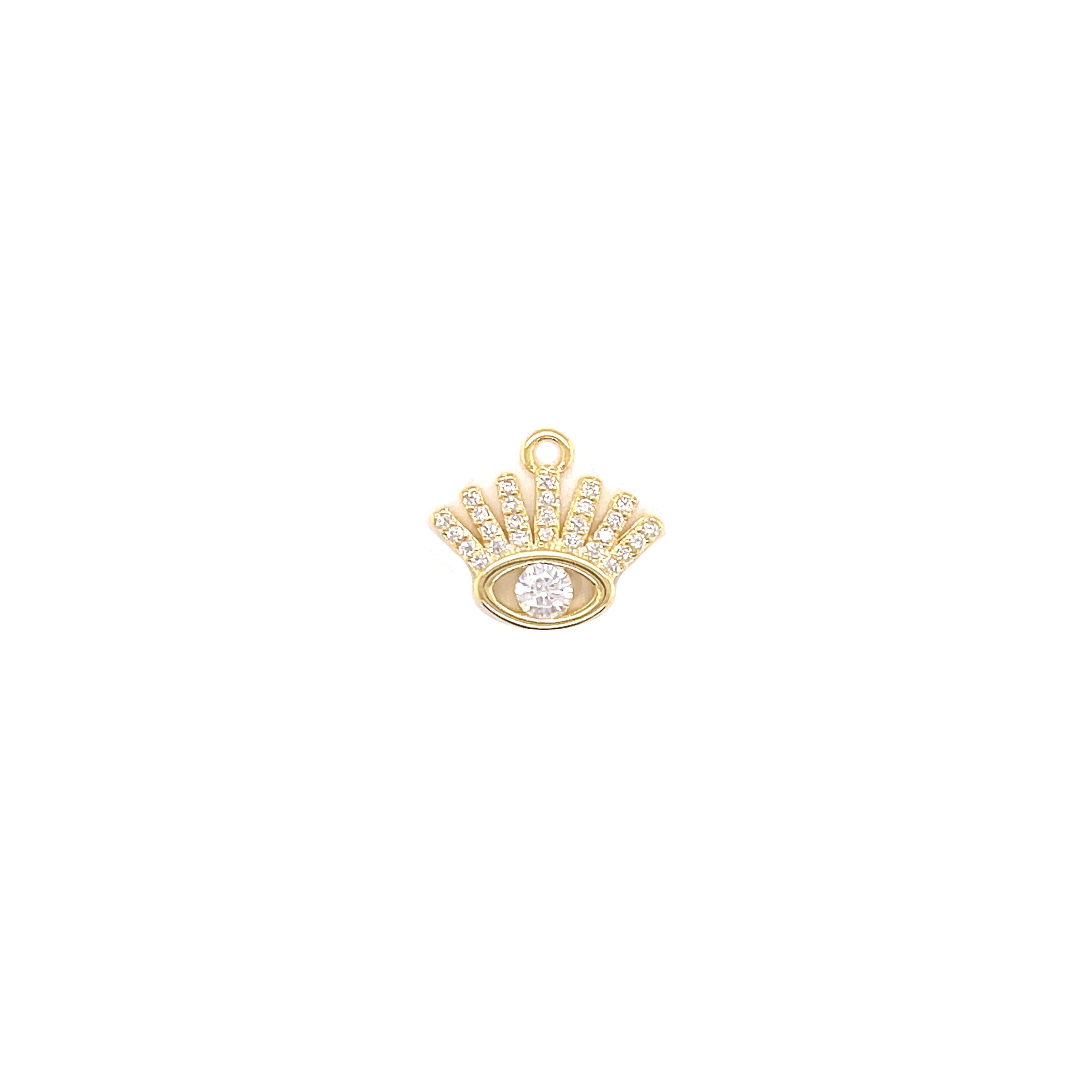 CZ Evil Eye Charm 13mm - Gold Plated