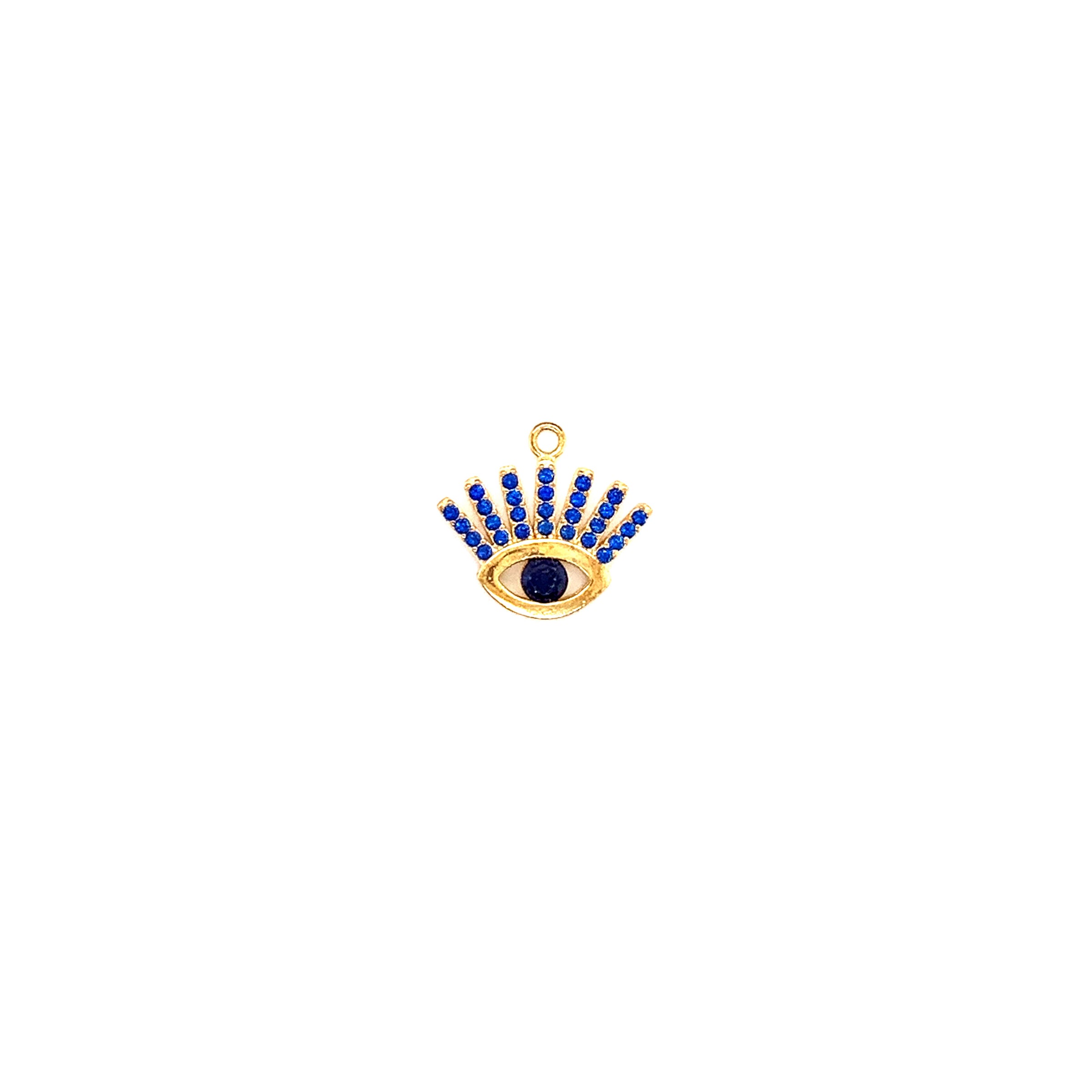 CZ Evil Eye Charm 14mm - Gold Plated
