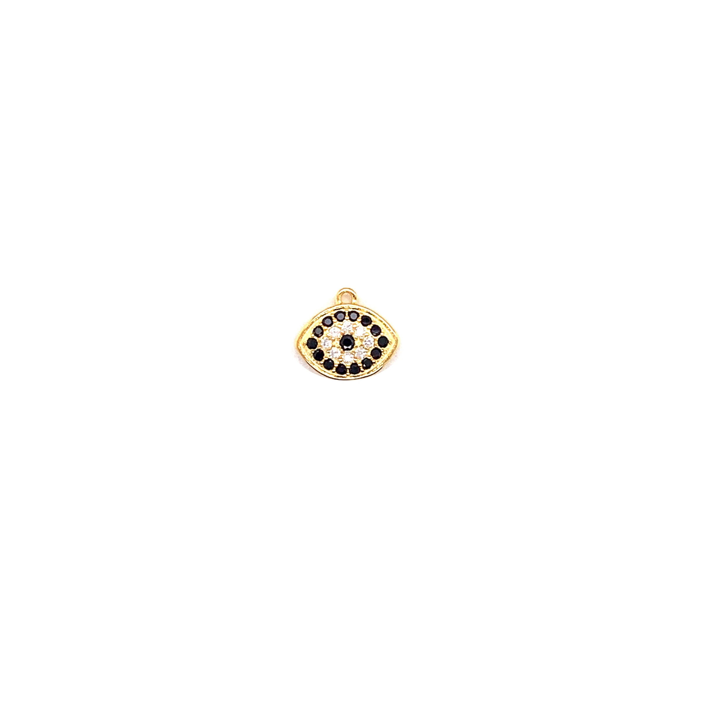 CZ Evil Eye Charm 9mm - Silver Plated