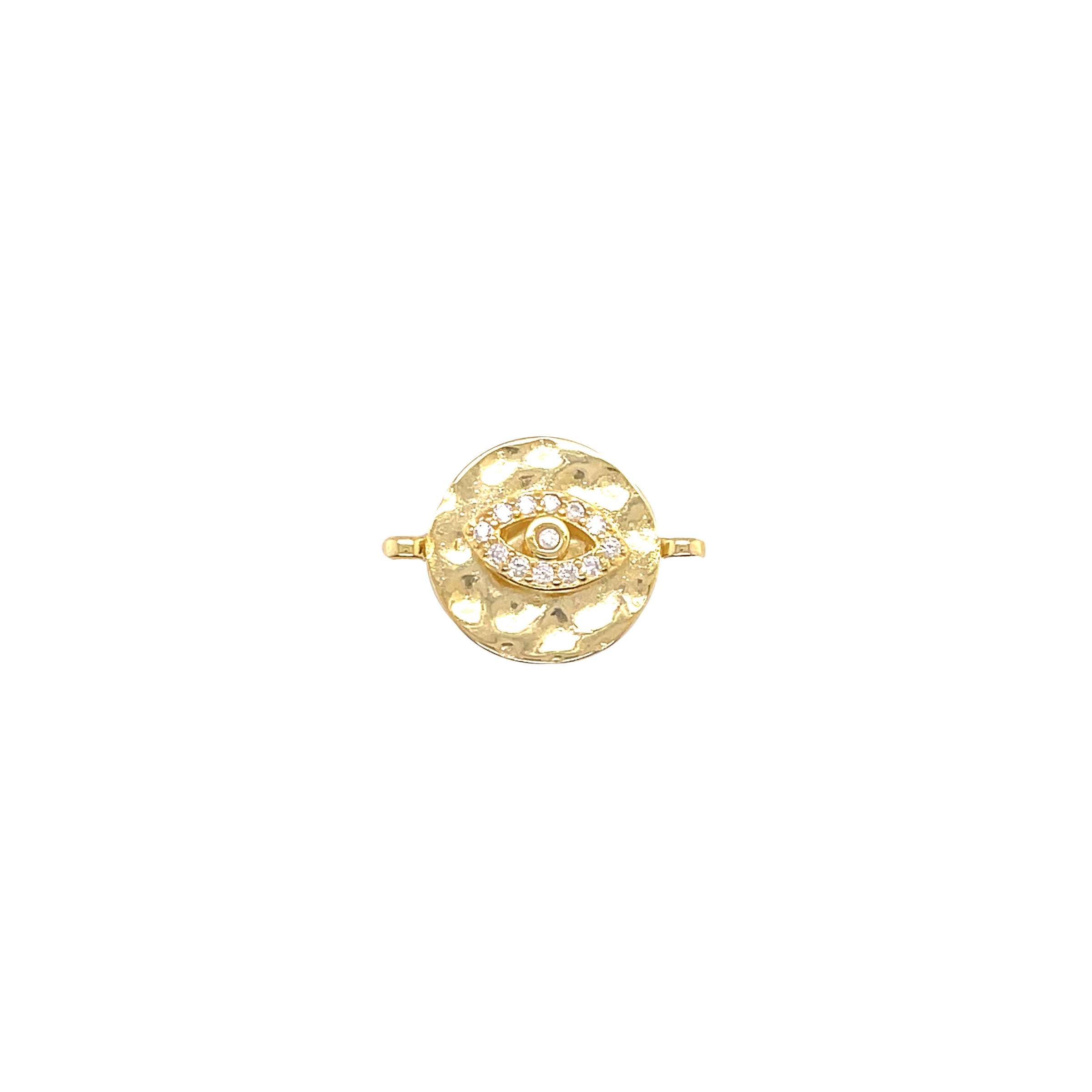 CZ Evil Eye Connector 20mm - Gold Plated