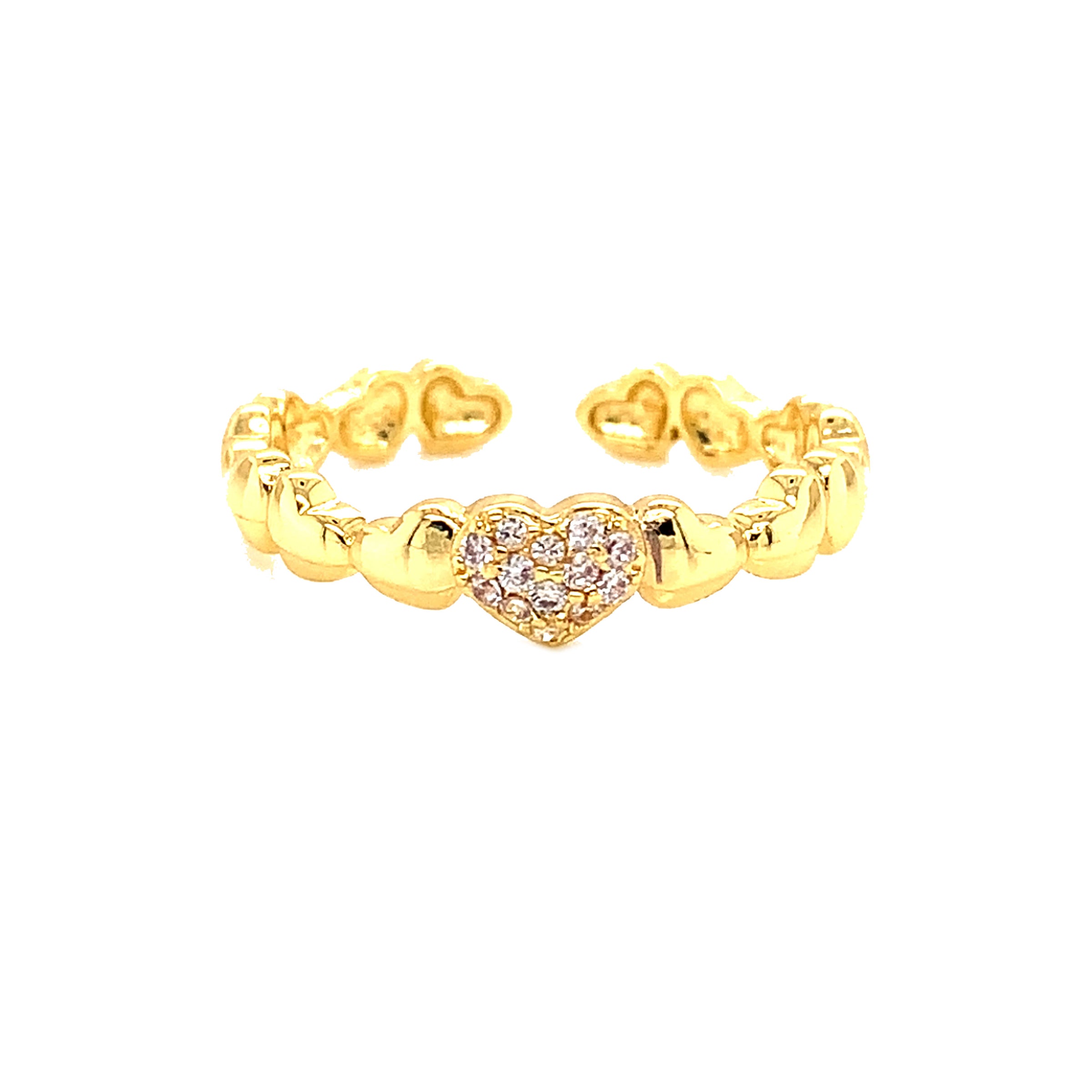 CZ Heart Ring - Gold Plated