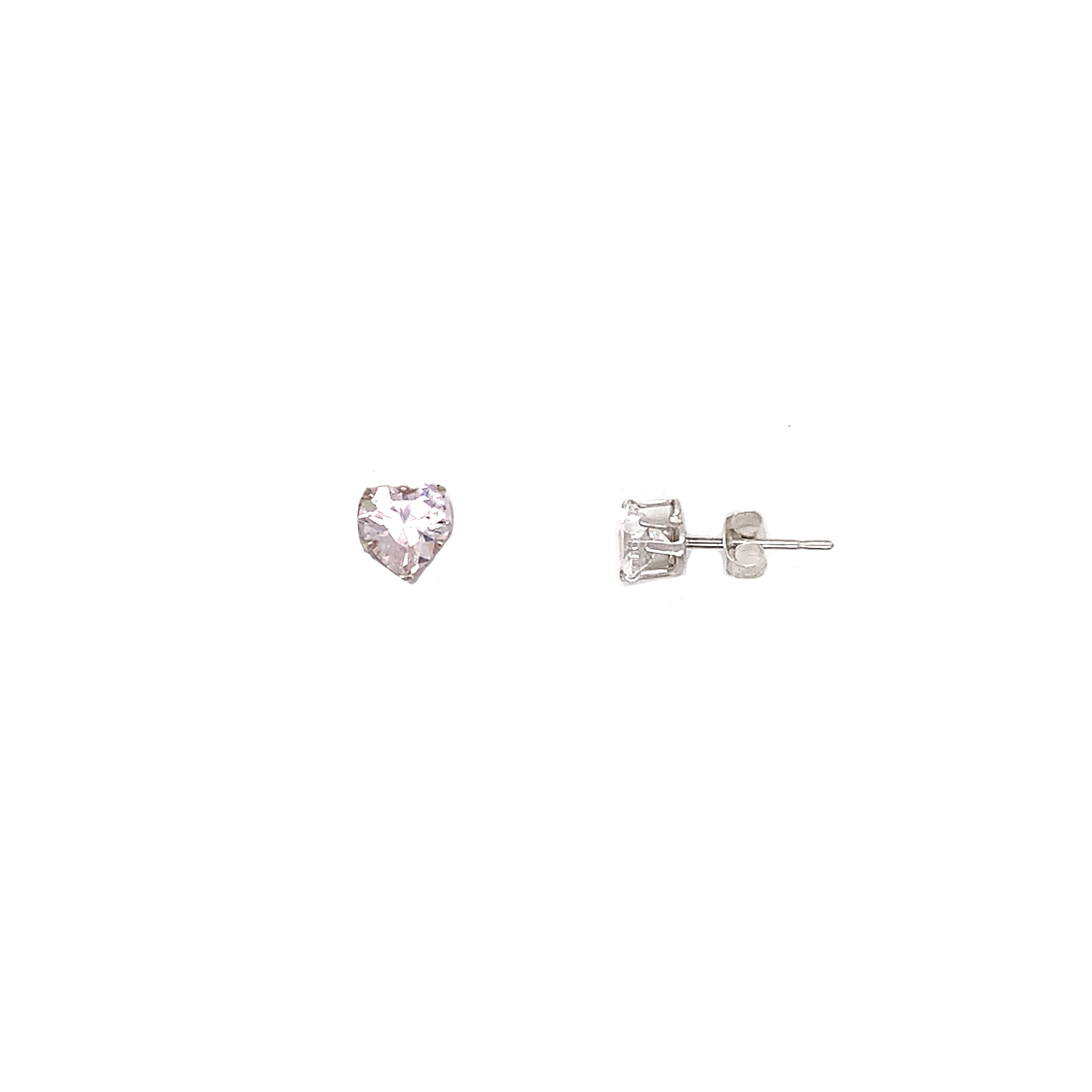 CZ Heart Shaped Studs 5mm