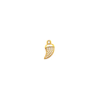 CZ Horn Charm 13mm - Gold Plated