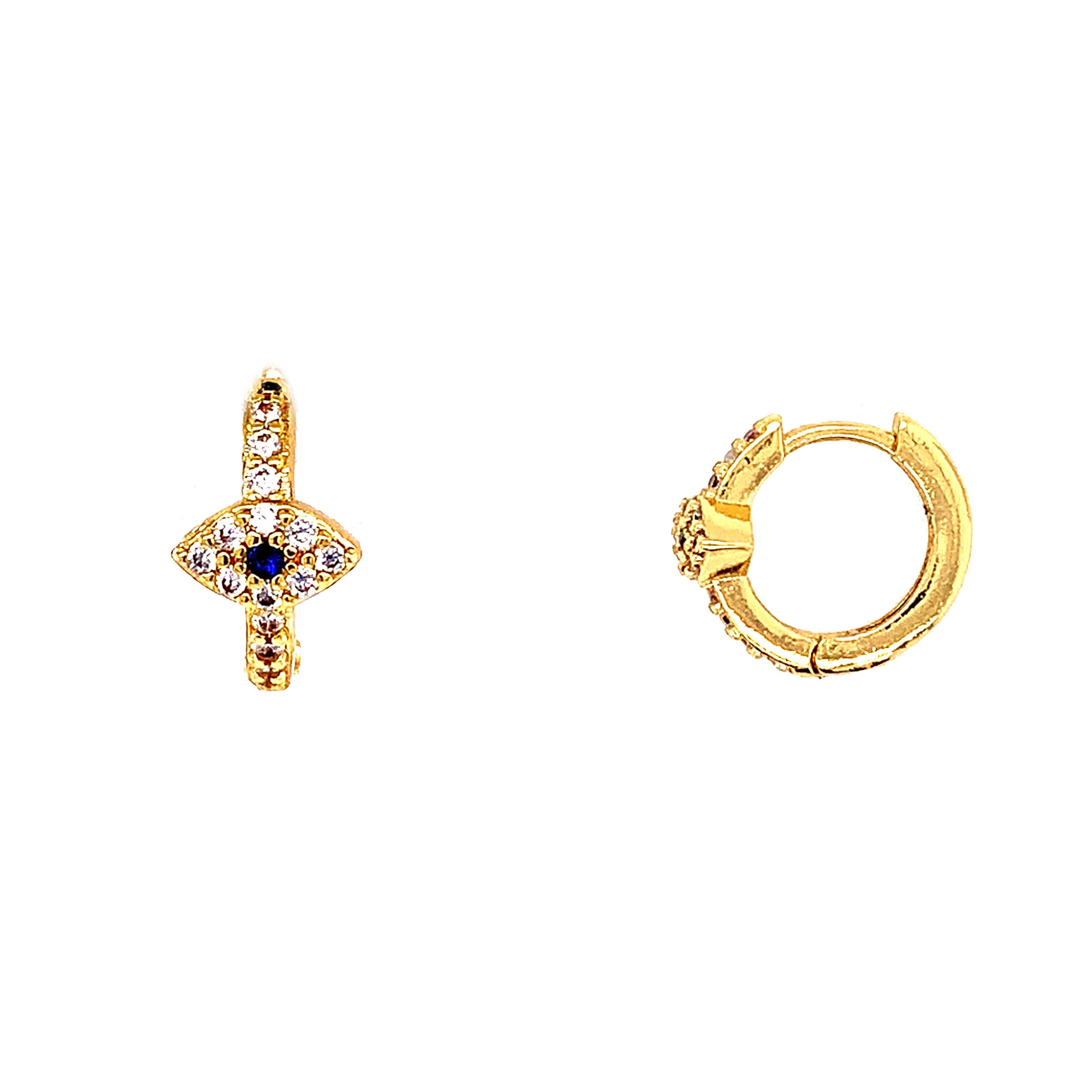 CZ Lucky Eye Hoops - Gold Plated