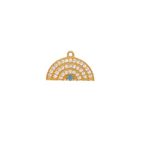 CZ Rainbow Charm 18mm - Gold Plated