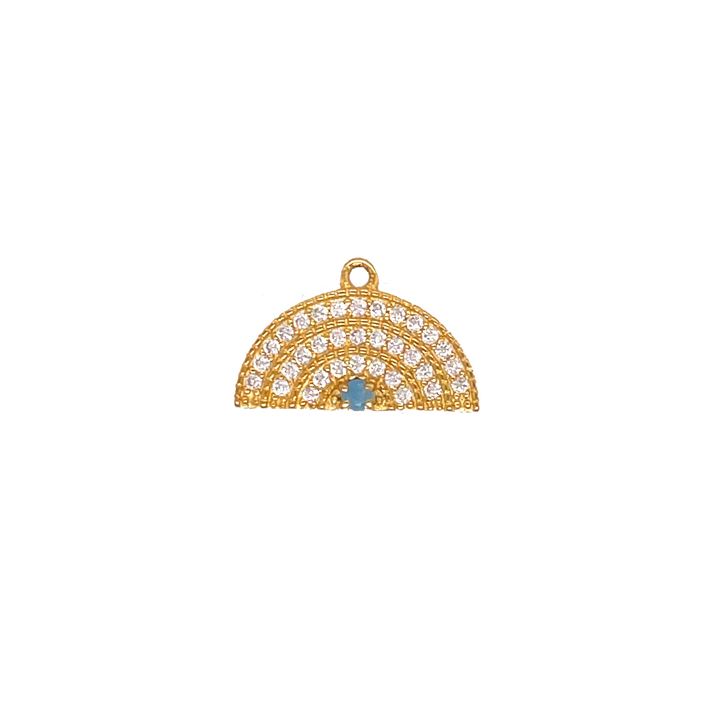 CZ Rainbow Charm 18mm - Gold Plated