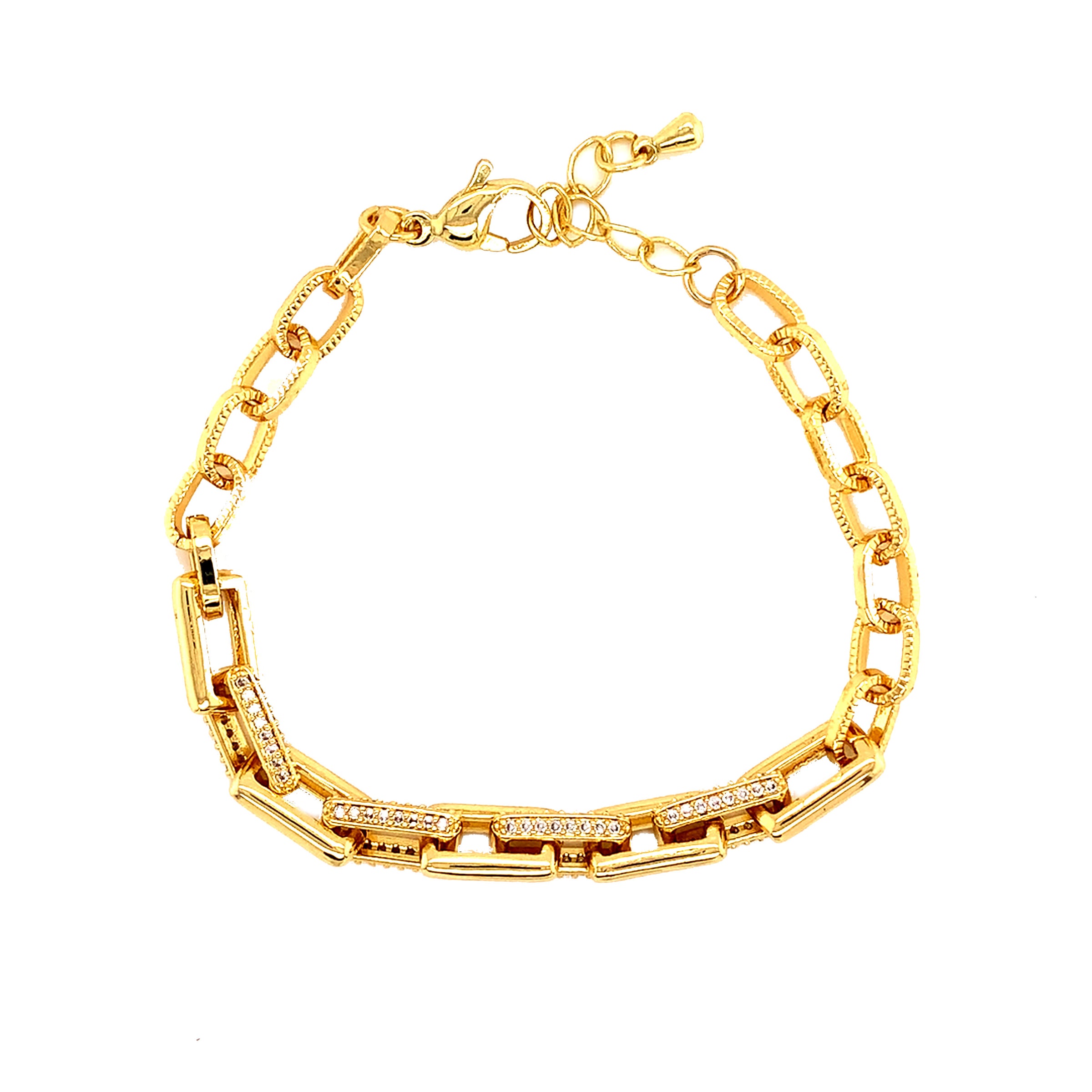 CZ Rectangle Link Bracelet