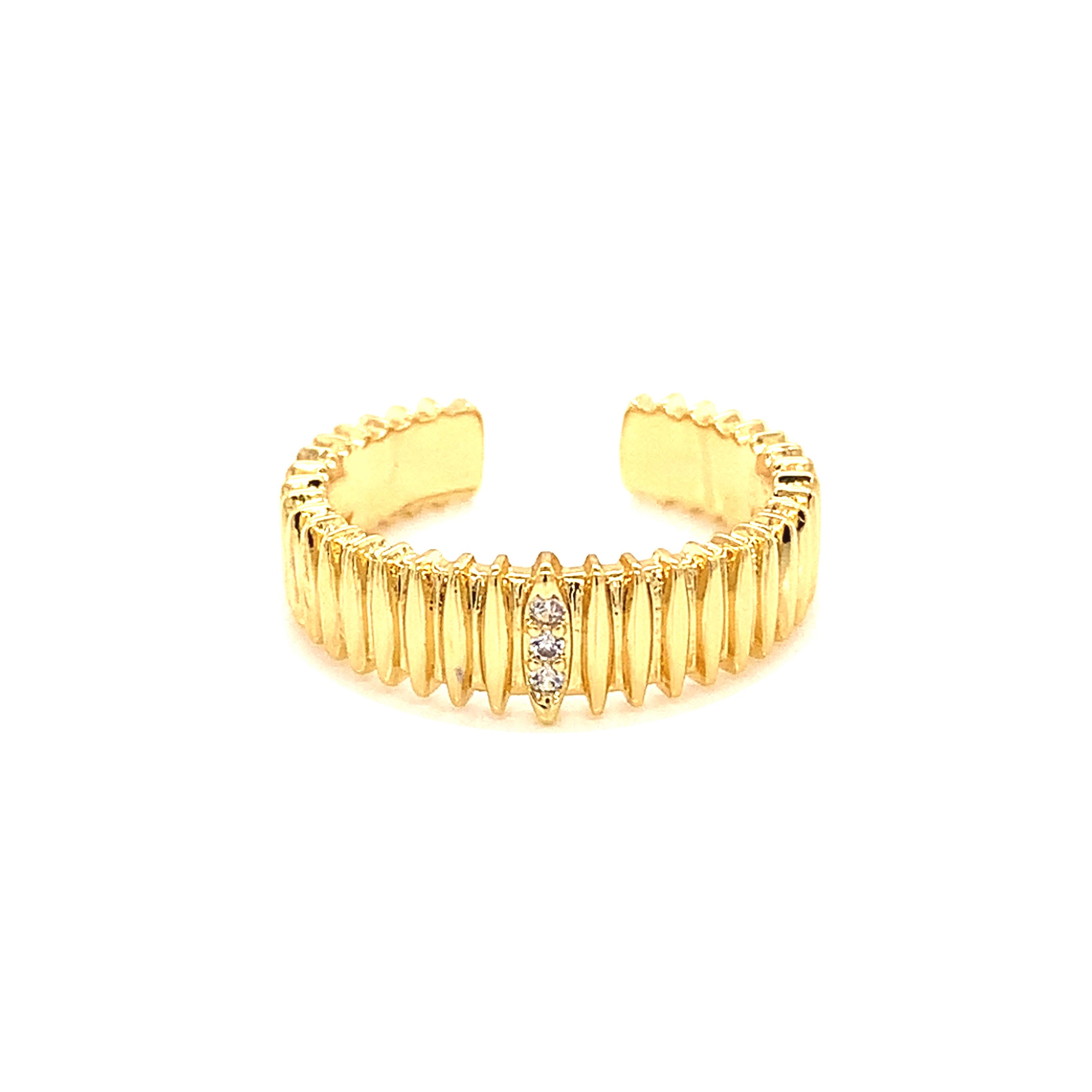 CZ Ridged Ring