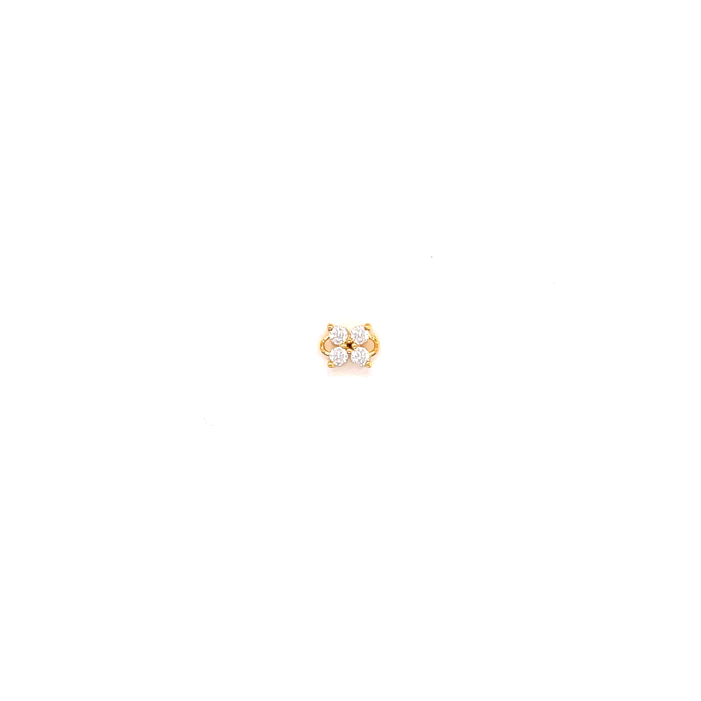 CZ Small Clover Connector 5mm - Gold Plated