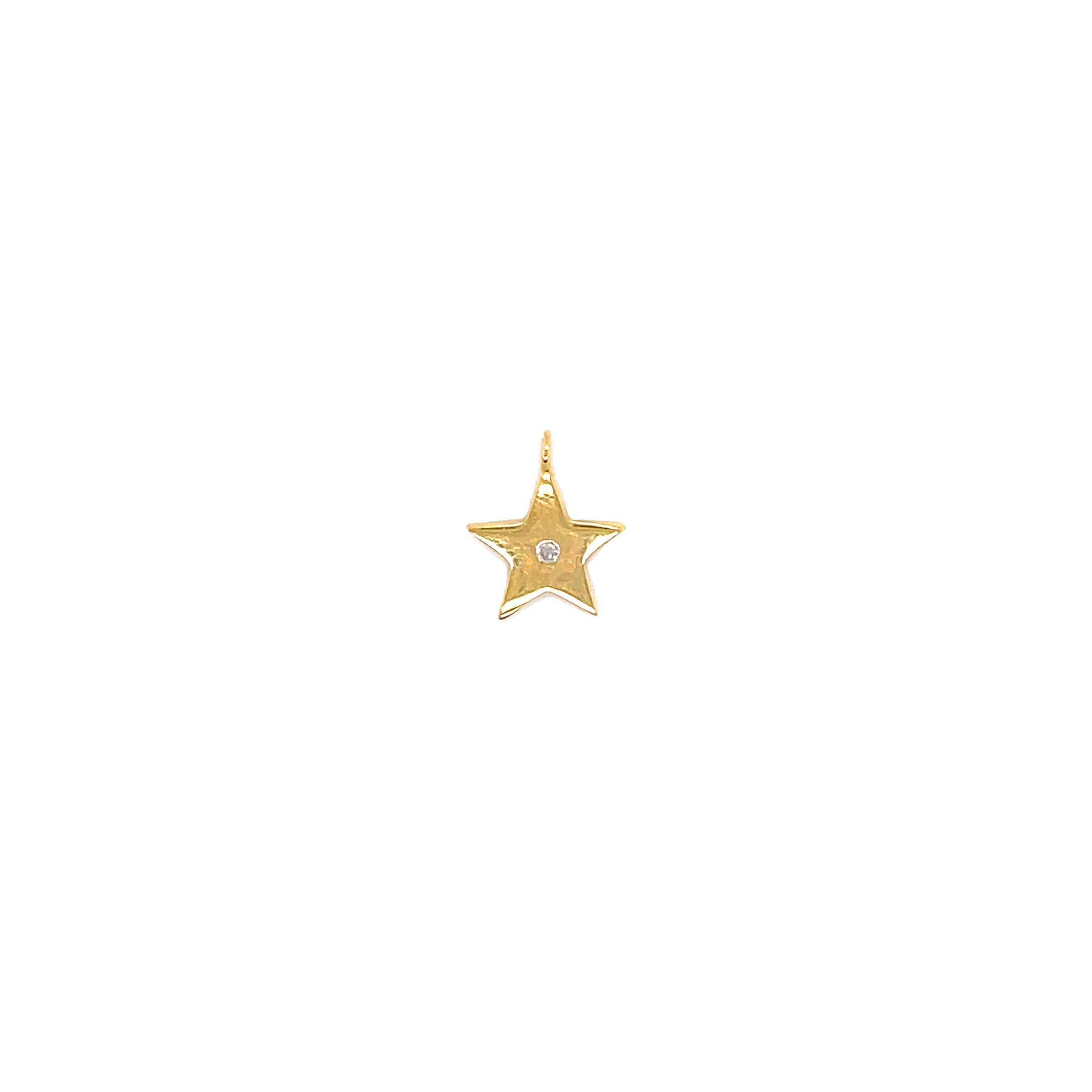 CZ Star Charm 10mm - Gold Plated