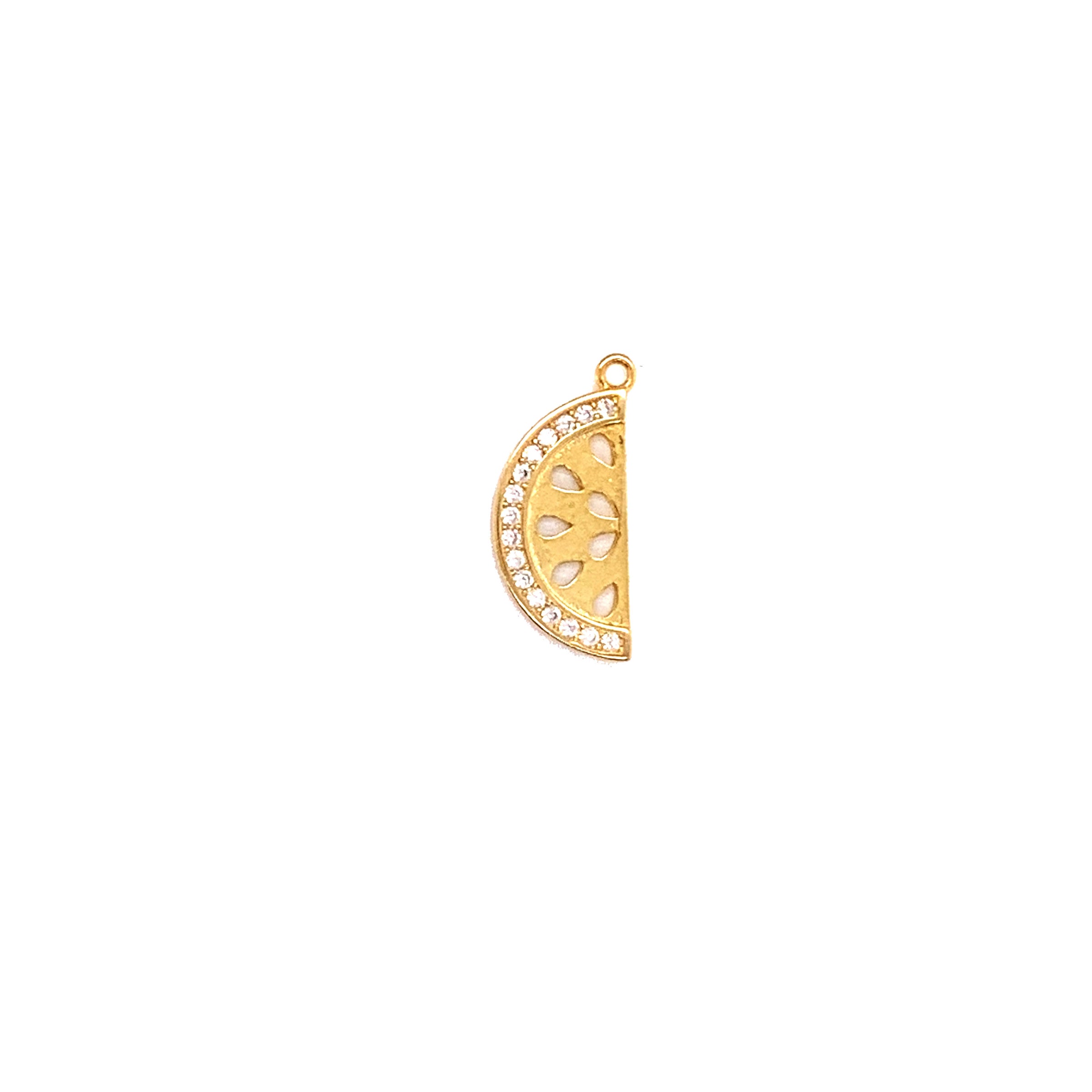 CZ Watermelon Charm 7mm - Gold Plated