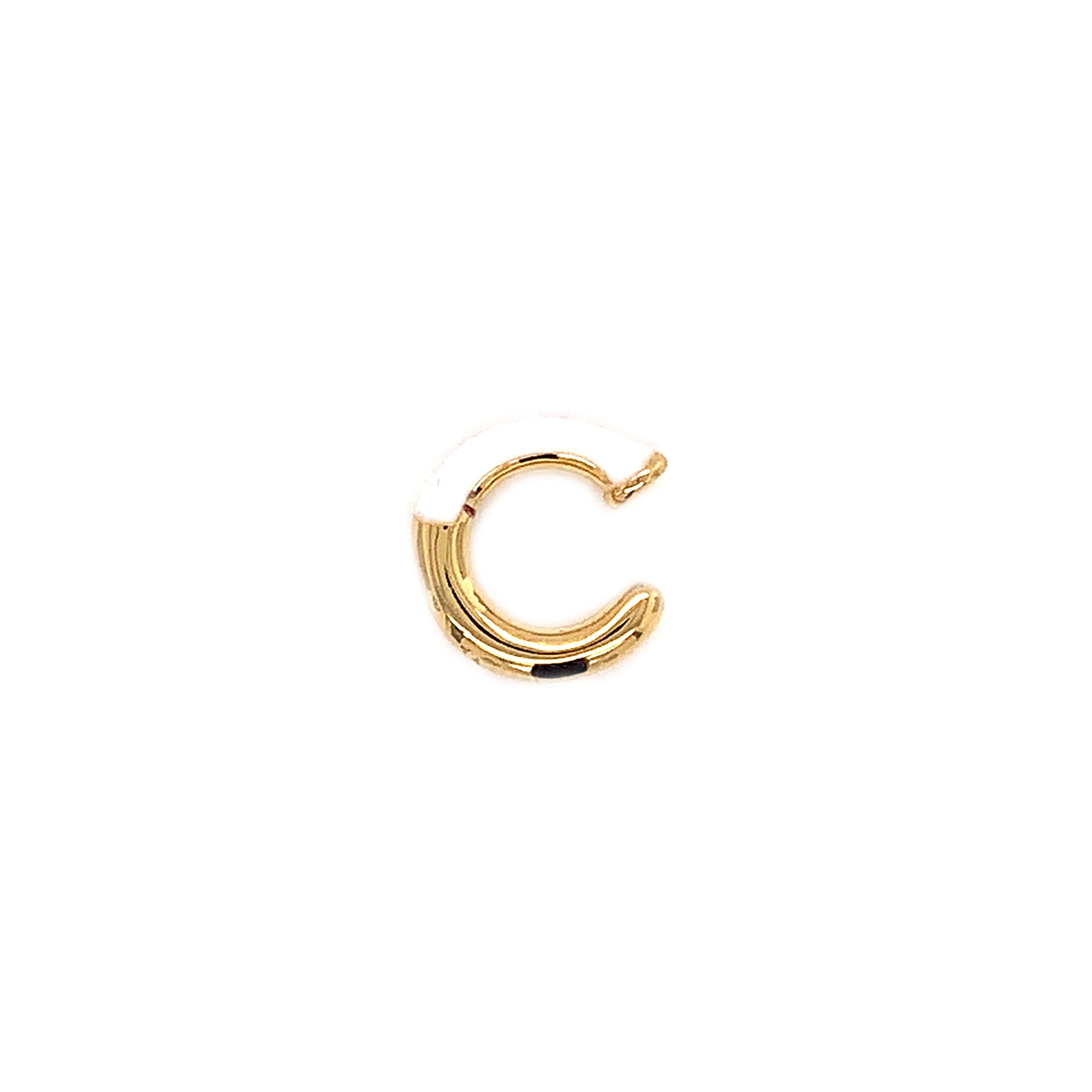 CZ White Enamel Ear Cuff - Gold Plated