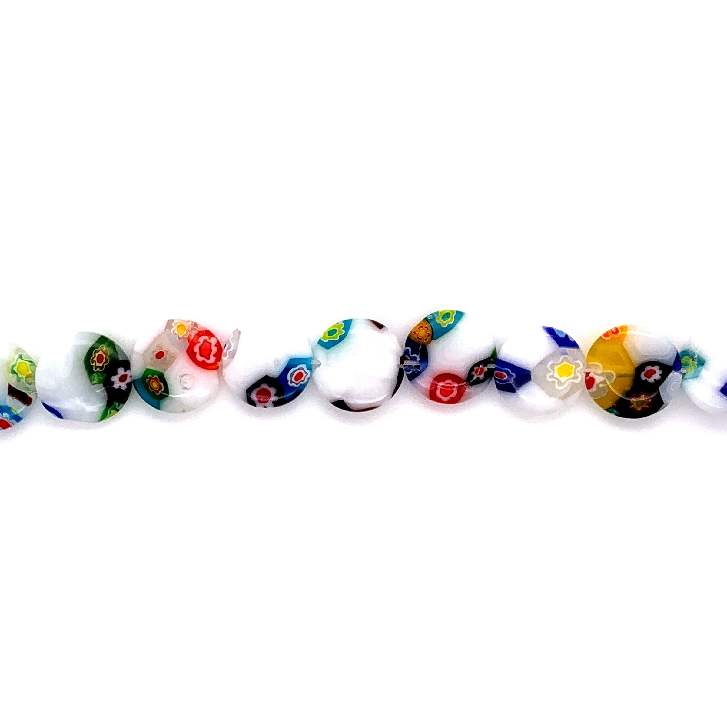 Circle Shaped Millefiori Flat Beads