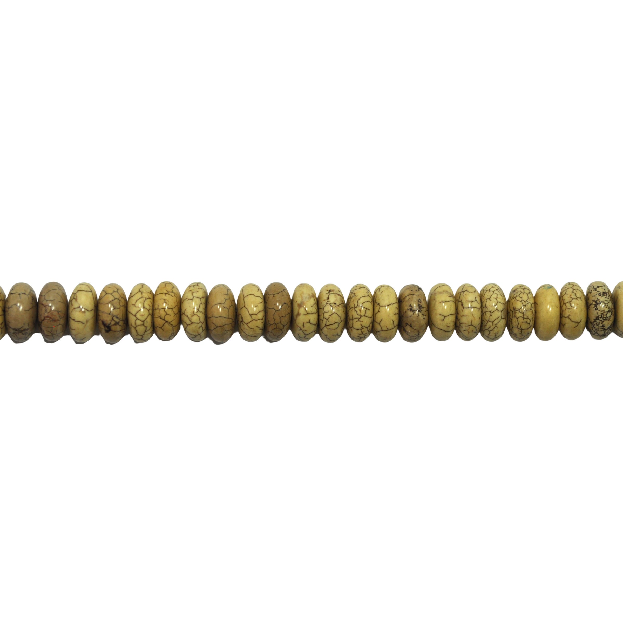Cream Synthetic Turquoise Rondelle Beads 6mm
