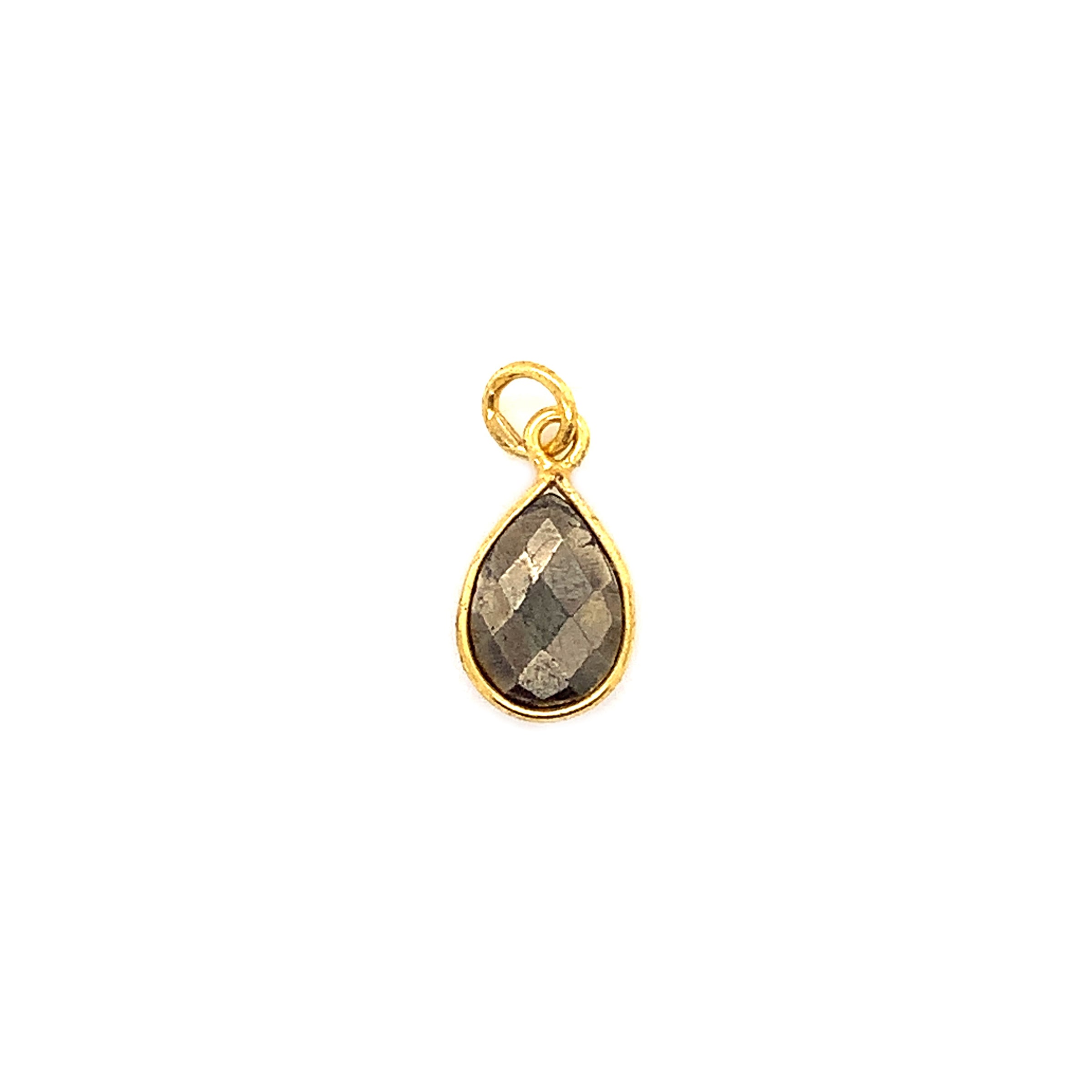 Teardrop Pyrite Pendant - Gold Plated