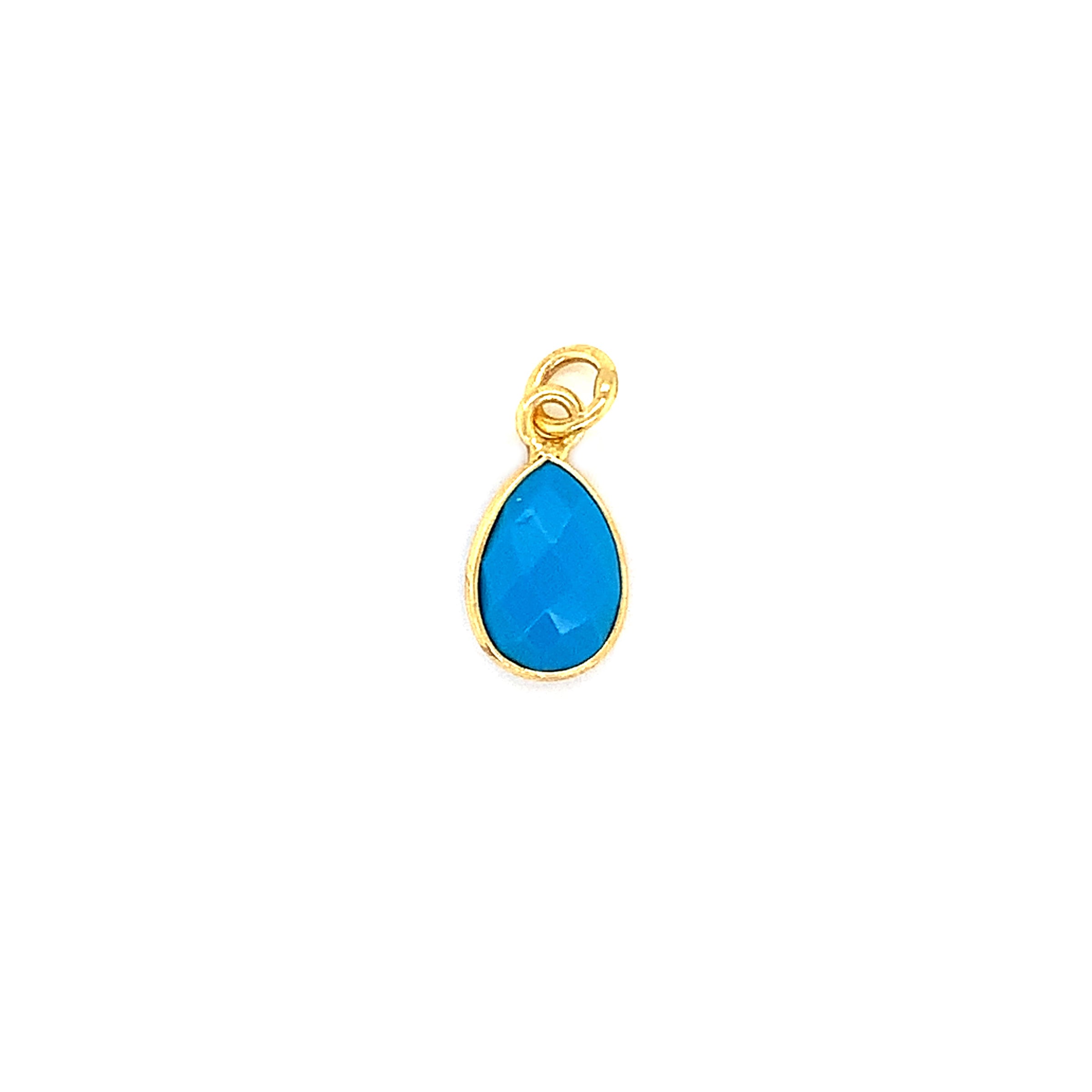 Teardrop Turquoise Pendant - Gold Plated