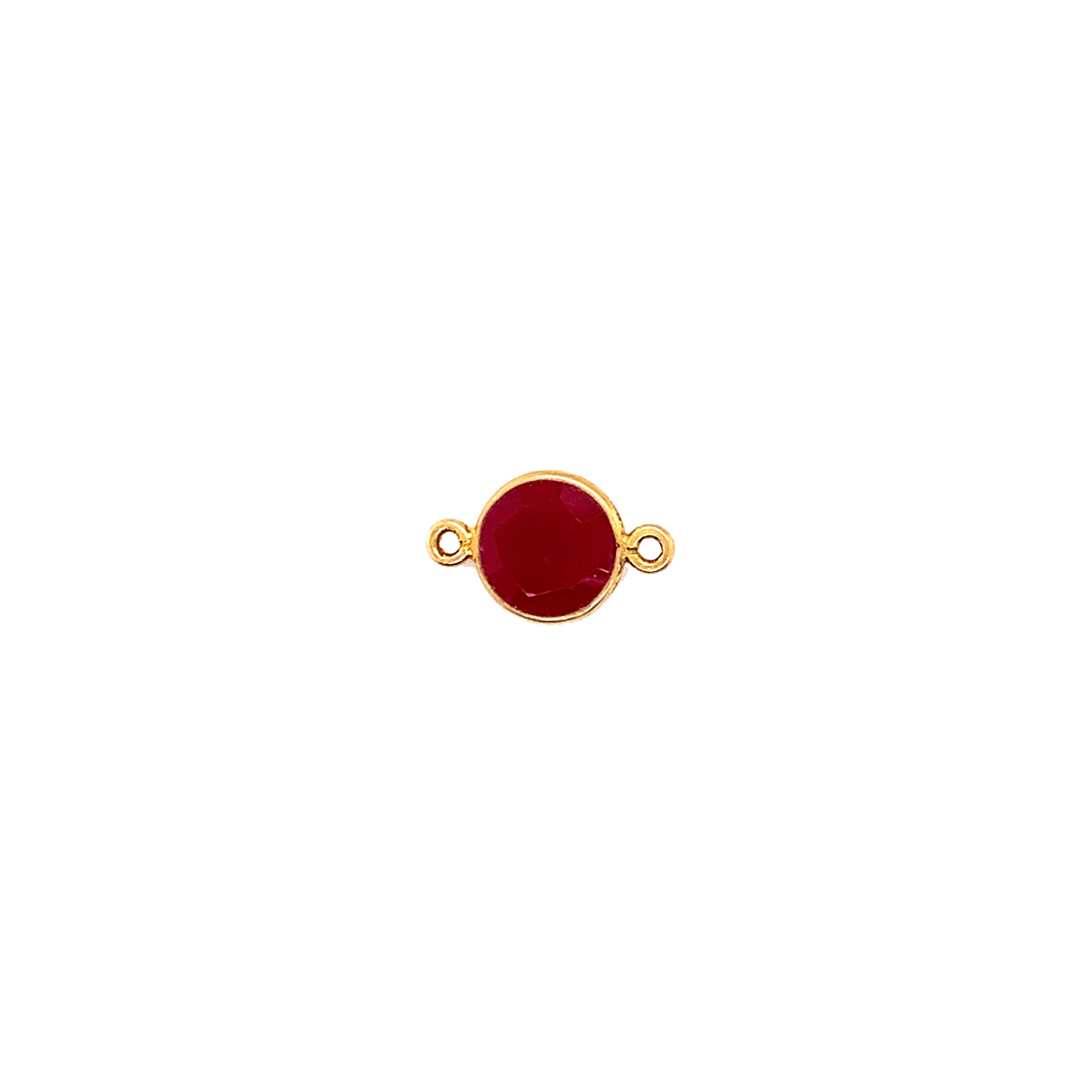 Ruby Vermeil Connector - Faceted