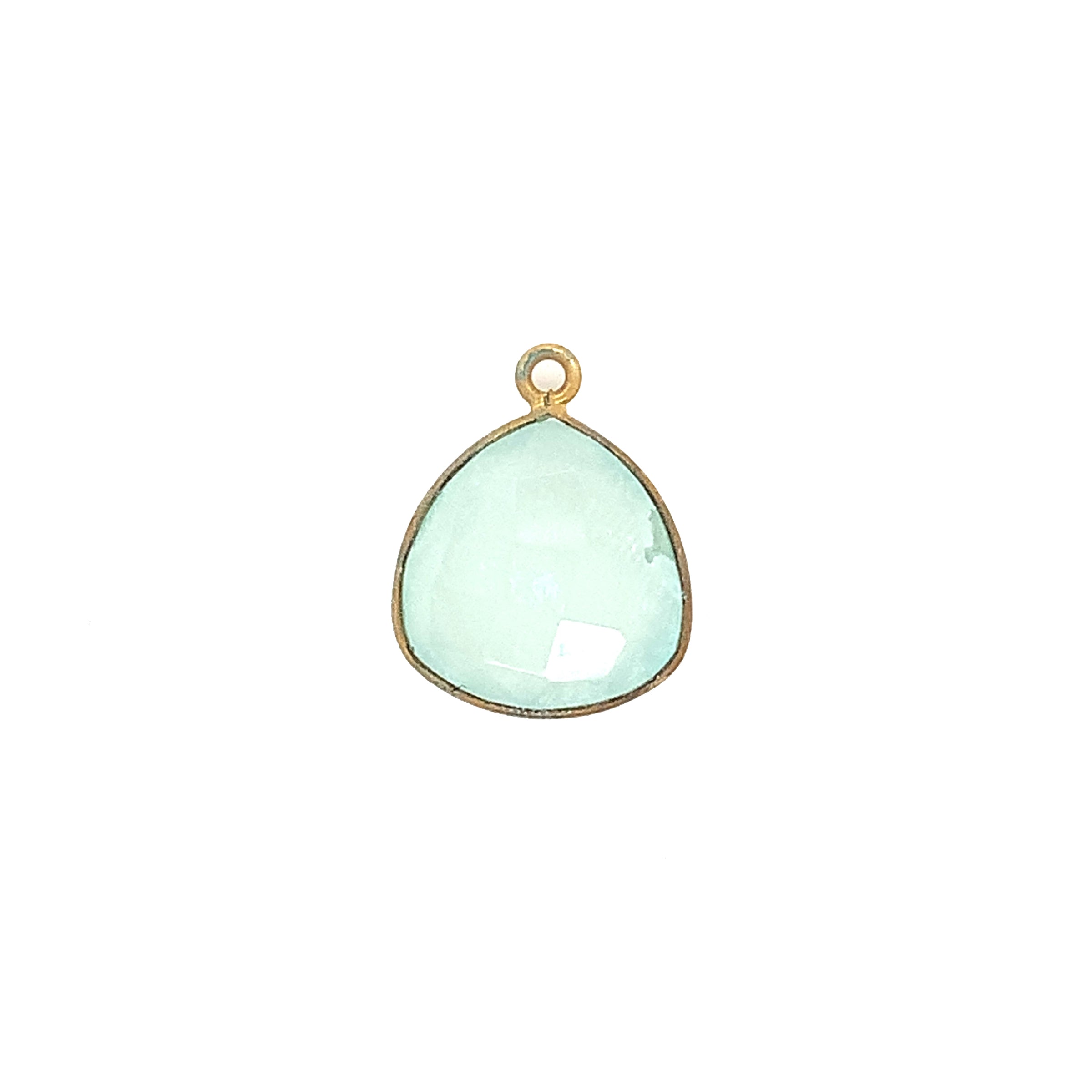 Vermeil Trillion Shape Blue Chalcedony Pendant