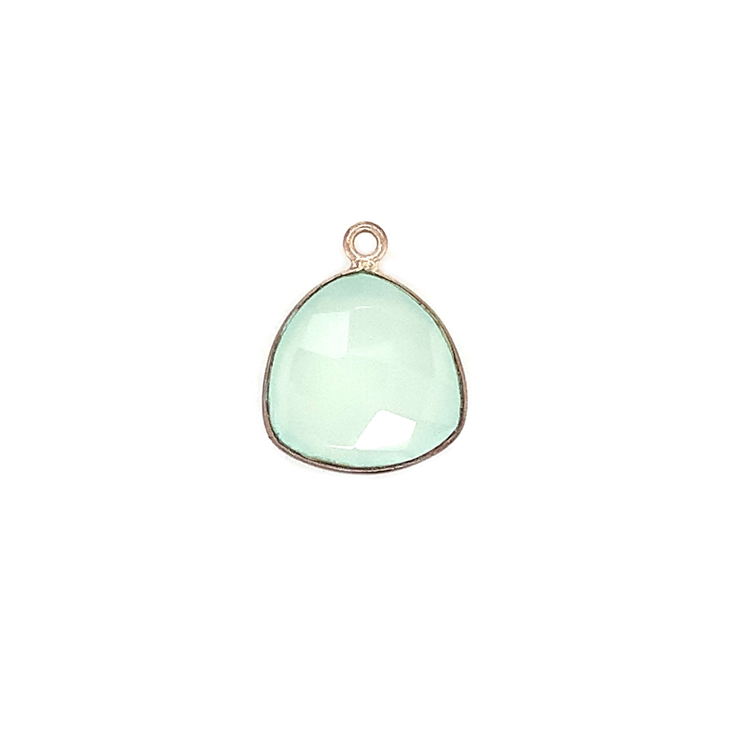 Vermeil Trillion Shape Blue Chalcedony Pendant - Sterling Silver
