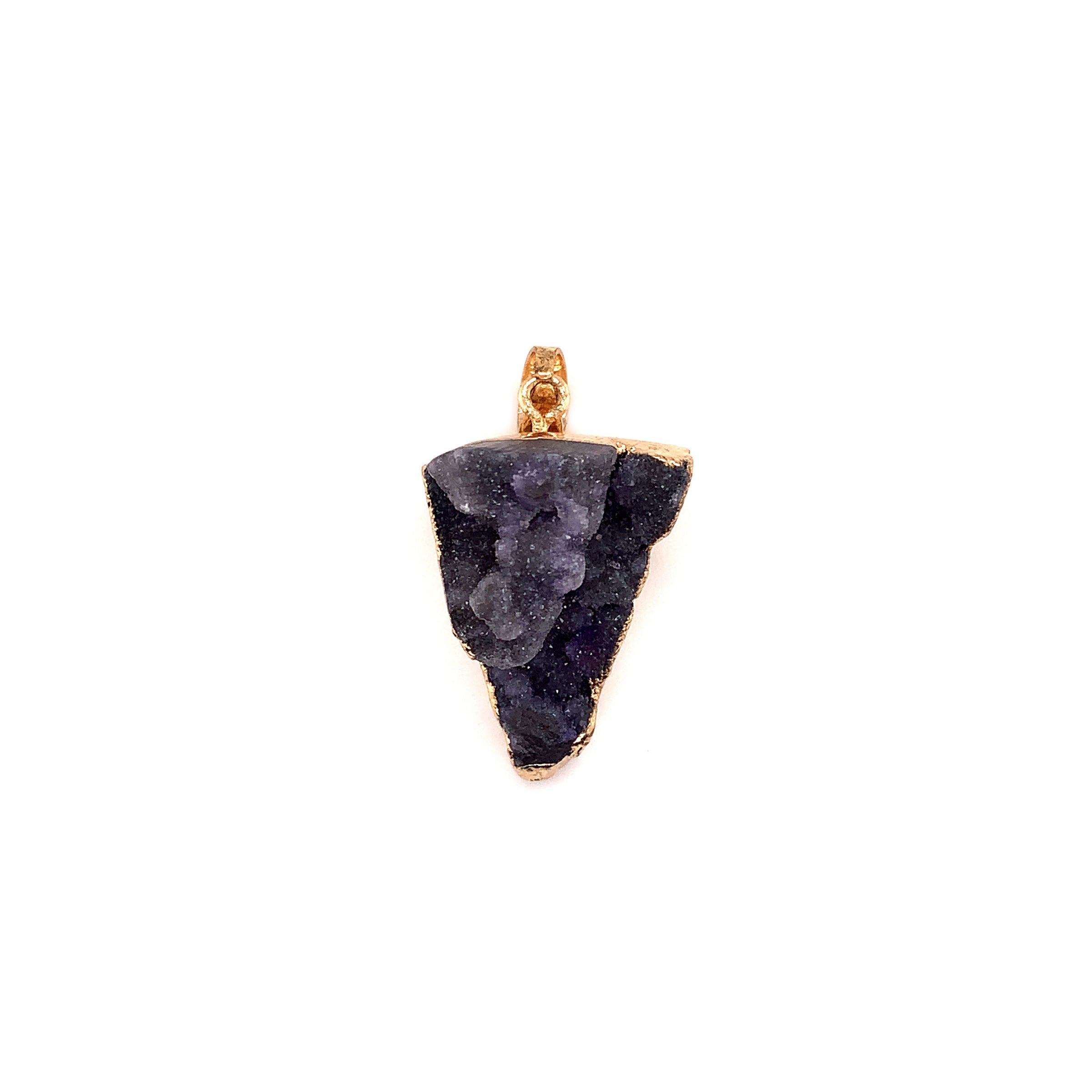 Amethyst Triangle Druzy Pendant