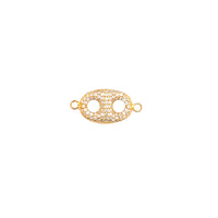 Double Hole Connector with CZ 11mm - Gold Plated