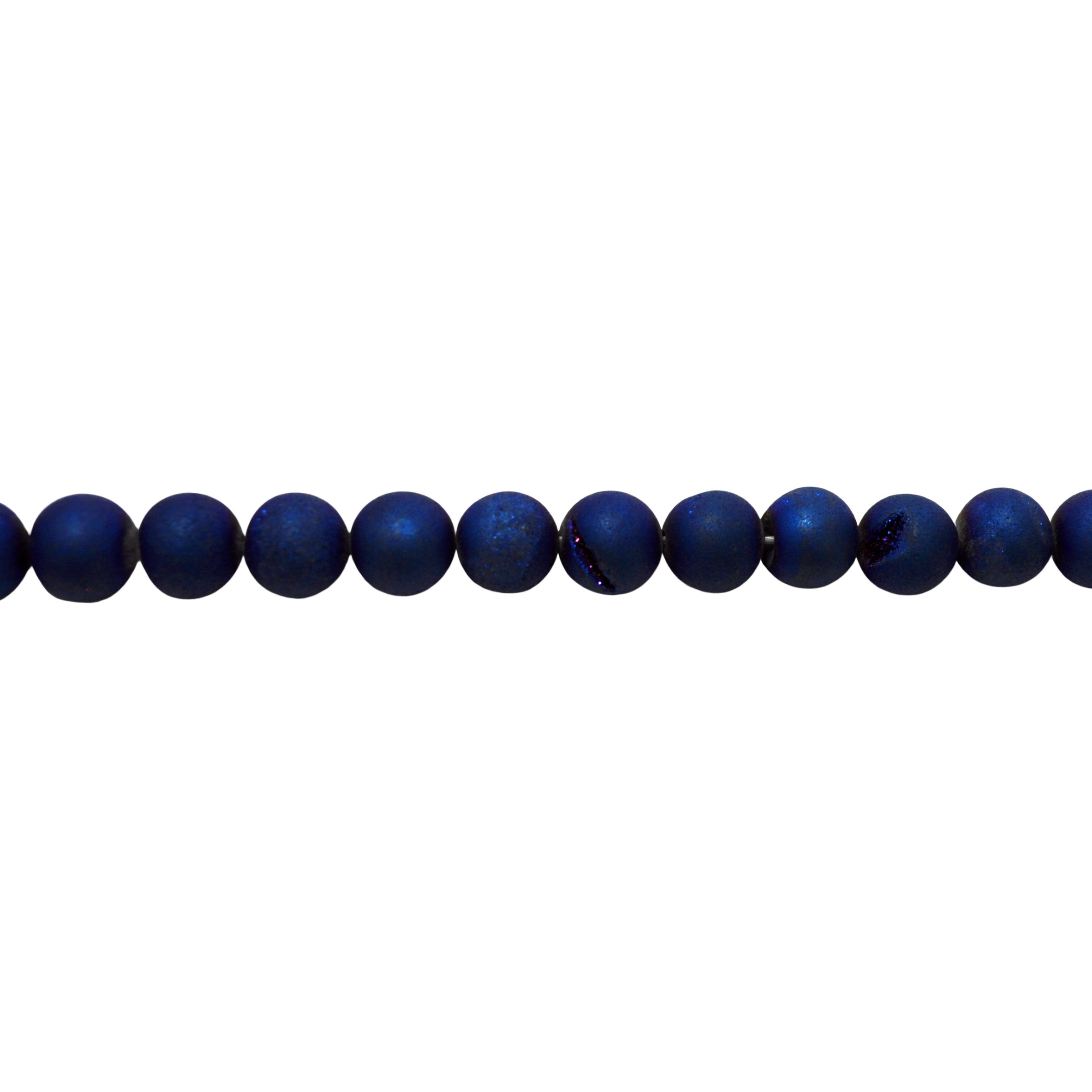 Electric Blue Druzy Agate - Round Beads 10mm