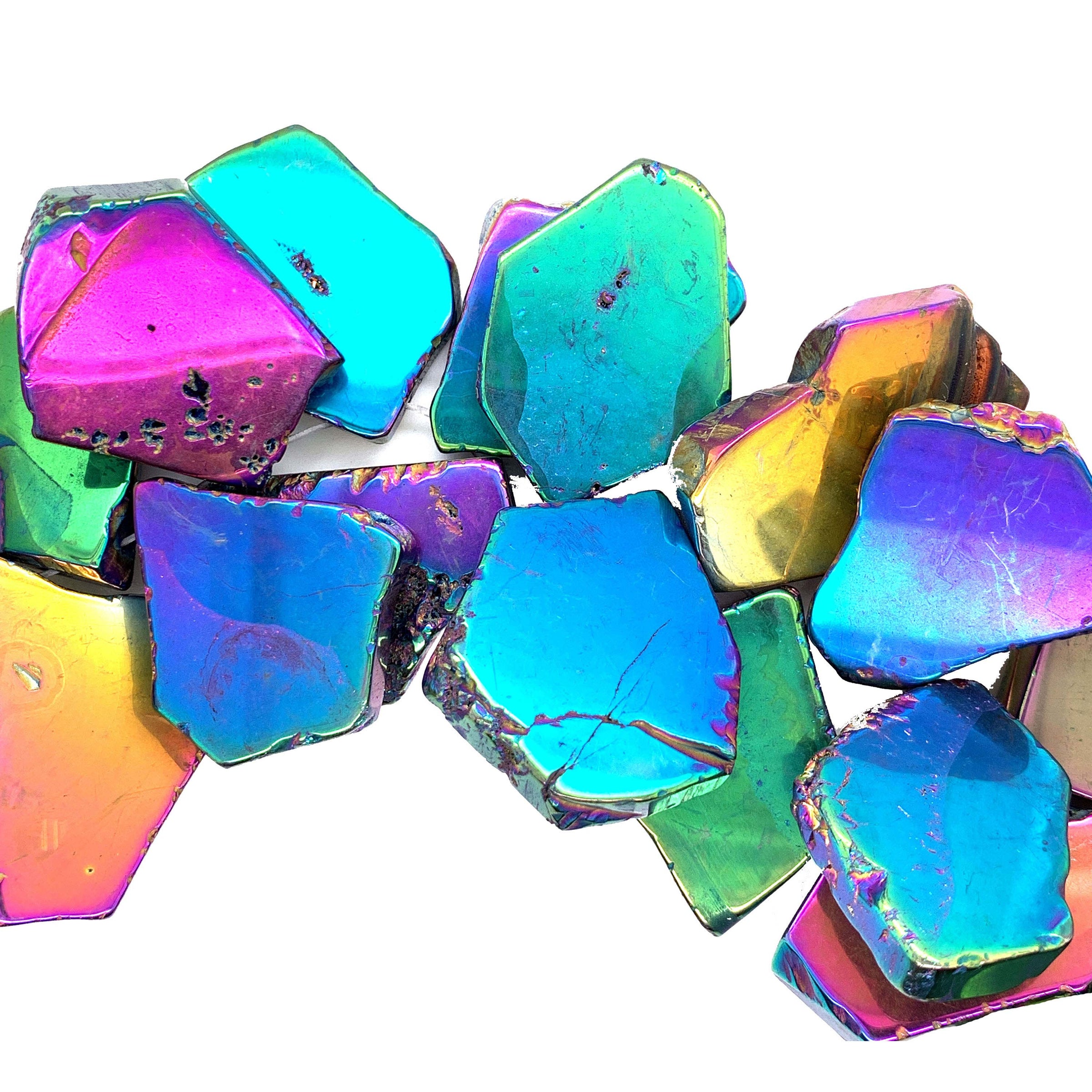 Electroplated Agate Slabs 35mm