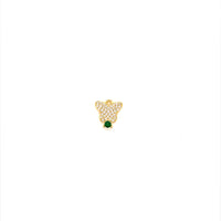 Emerald CZ Butterfly Charm 4mm - Brass