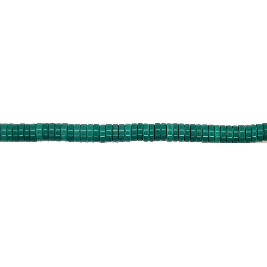Emerald Green Stone Heishi Rondelle Beads 6mm