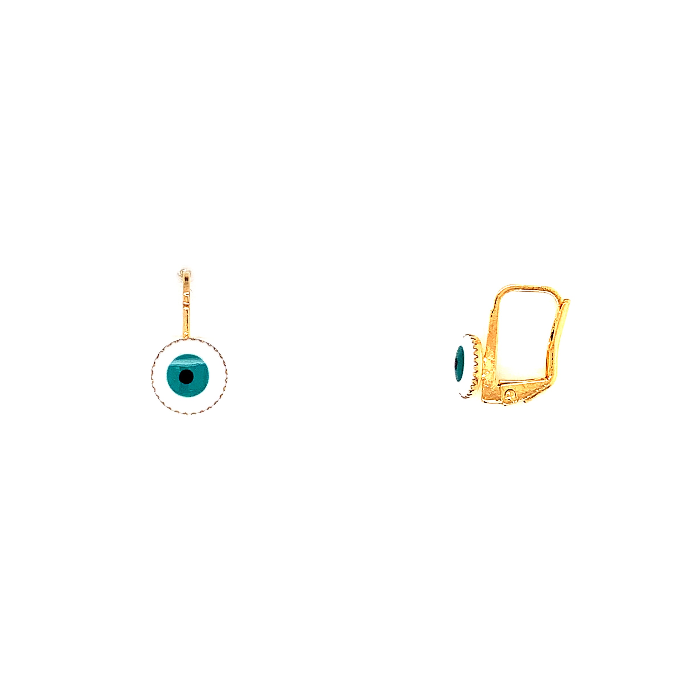 Enamel Lucky Eye Earrings - Gold Filled