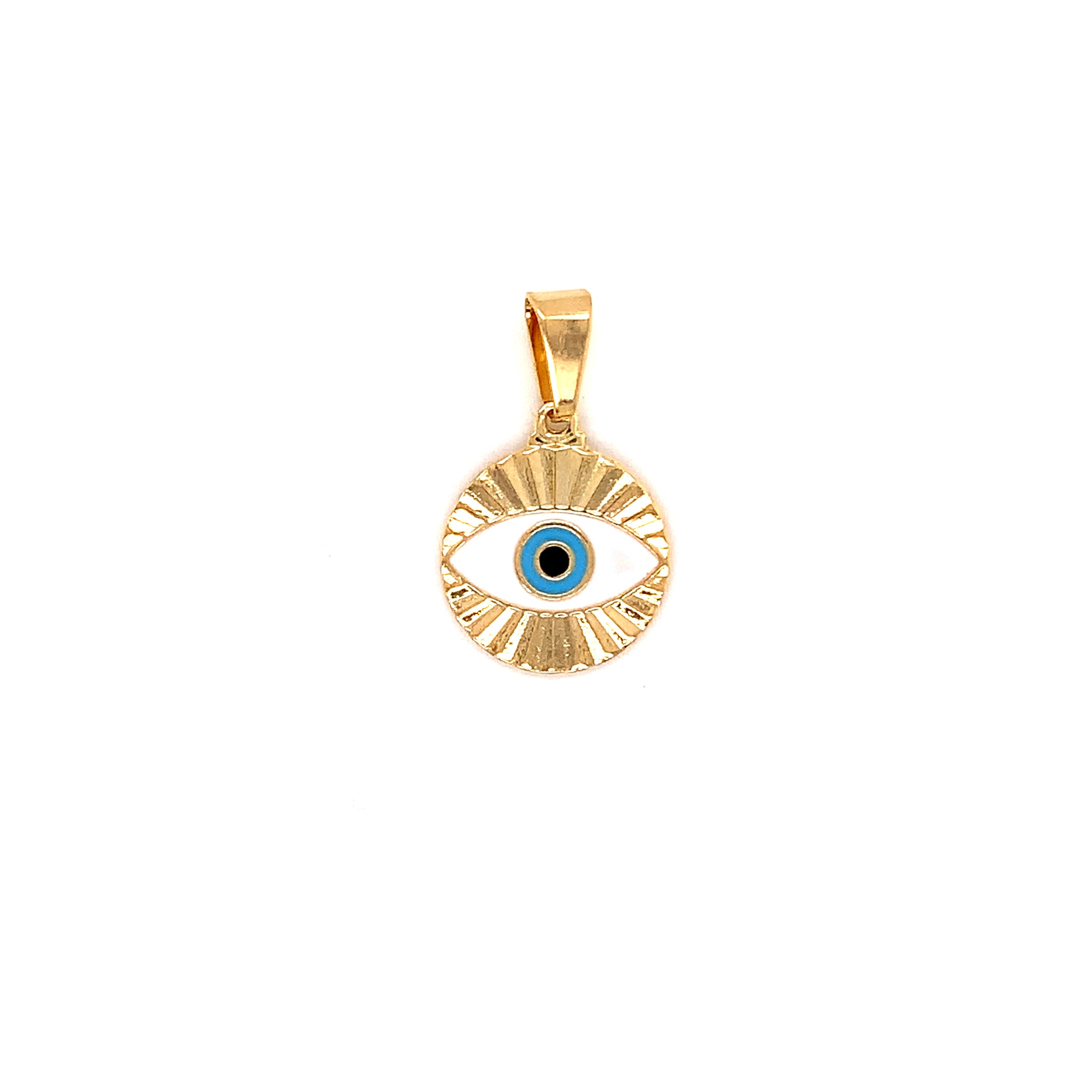 Enamel Lucky Eye Pendant - Gold Filled