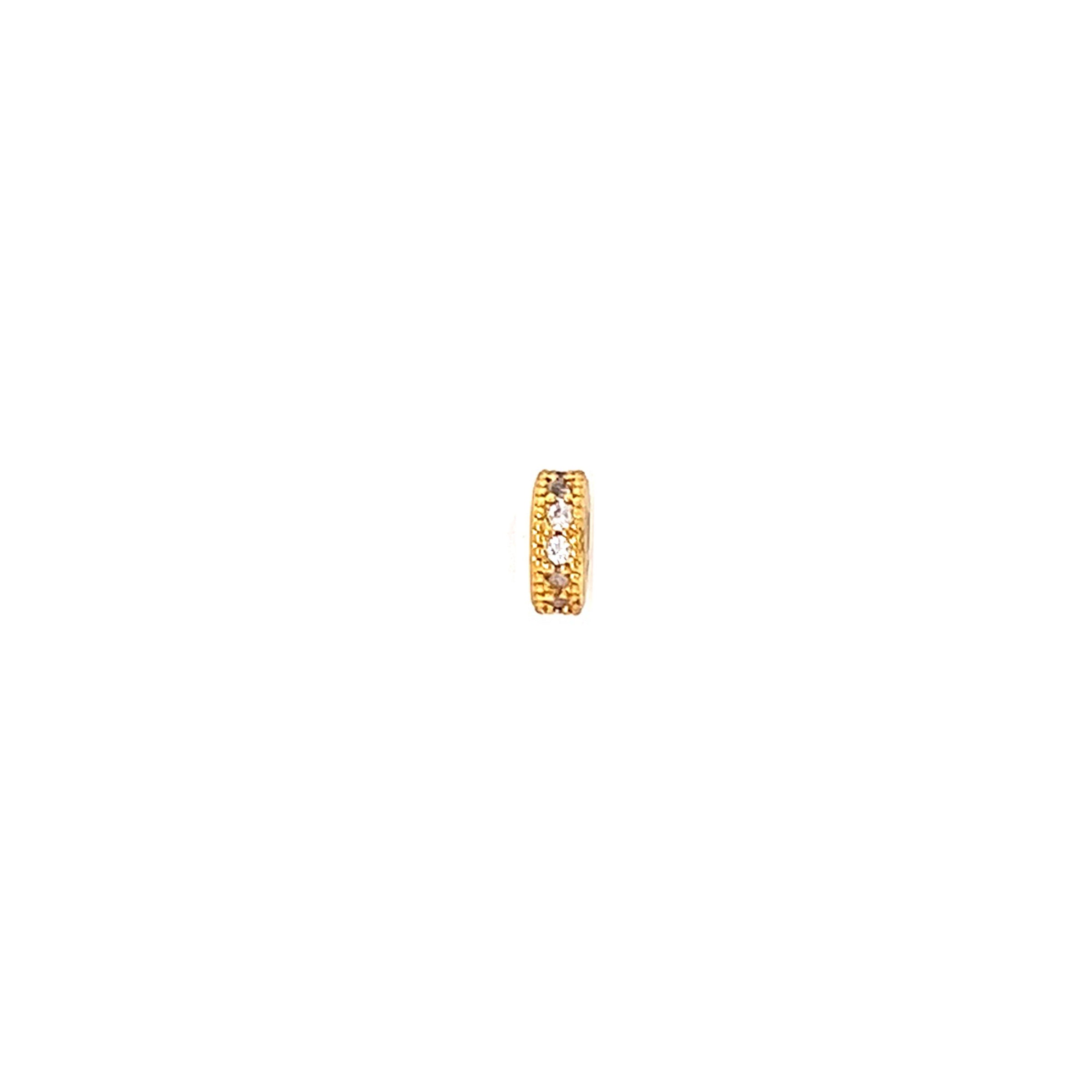CZ 6mm Micro Pave Wheel - Gold Plated