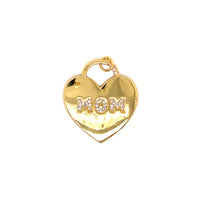 CZ Mom Heart Pendant - Gold Plated