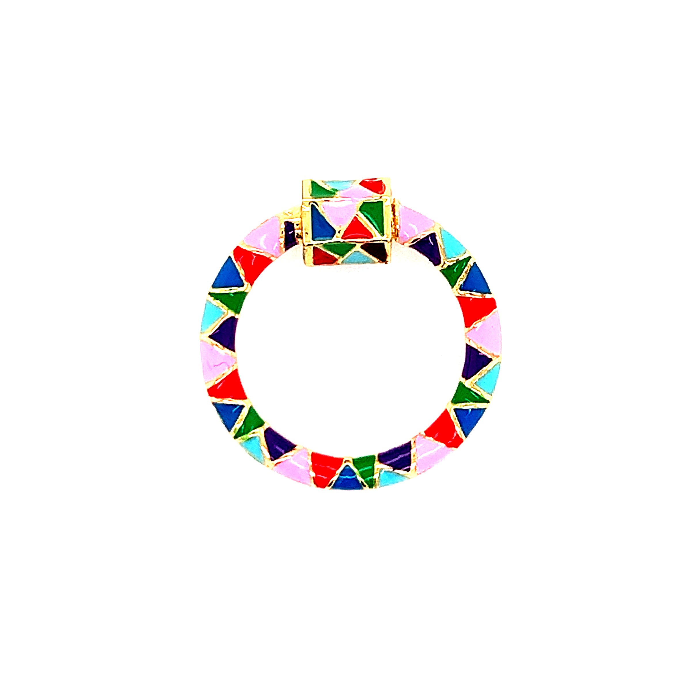 Multicolor Enamel Clasp - Gold Plated