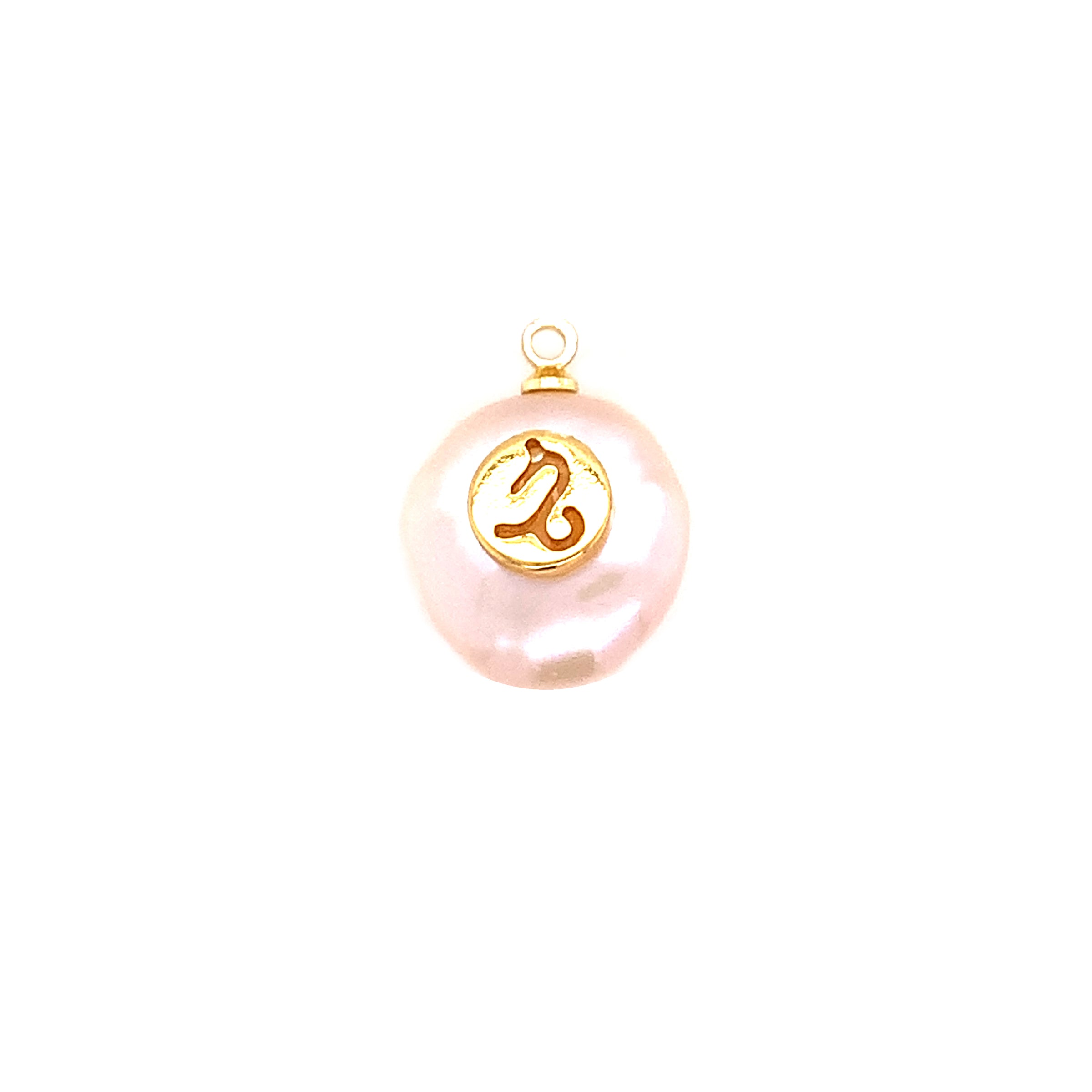 Capricorn Pearl Charm - Gold Plated