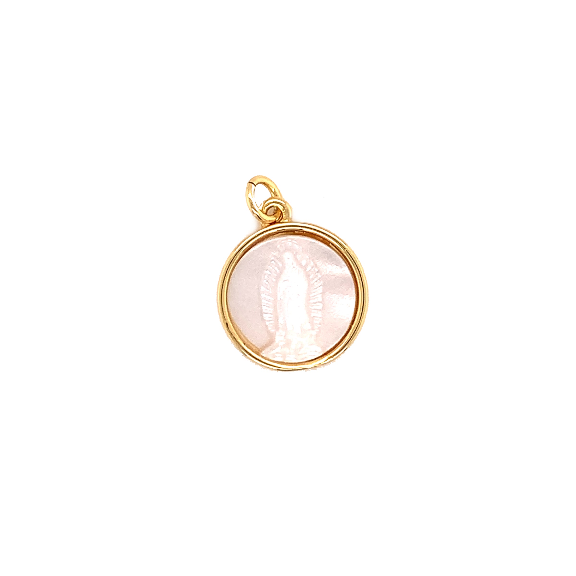 Our Lady of Guadalupe Shell Pearl Charm - Gold Plated
