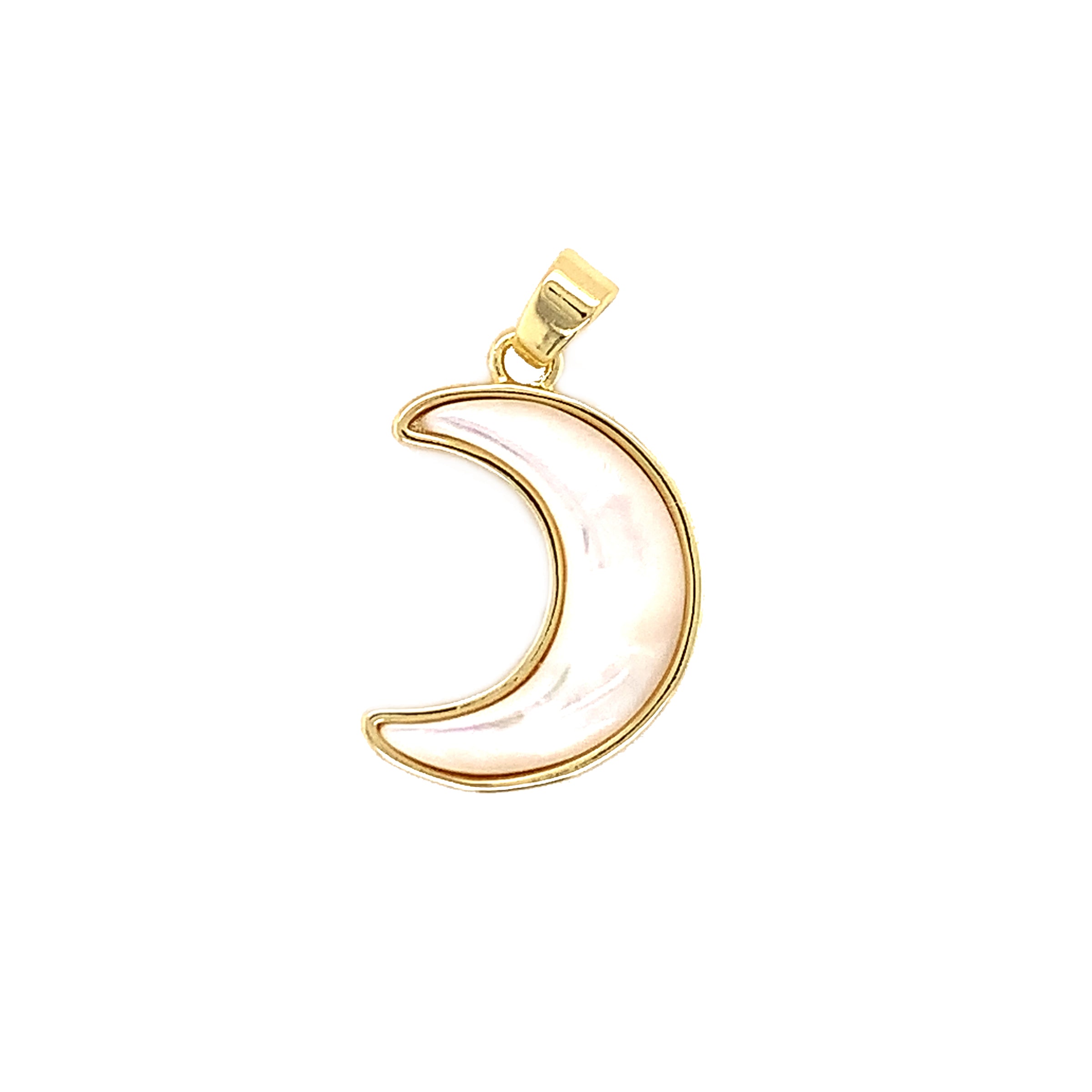 Shell Pearl Moon Pendant - Gold Plated