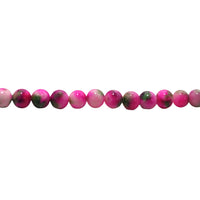 Flamingo Pink/Green Mashan Jade Beads
