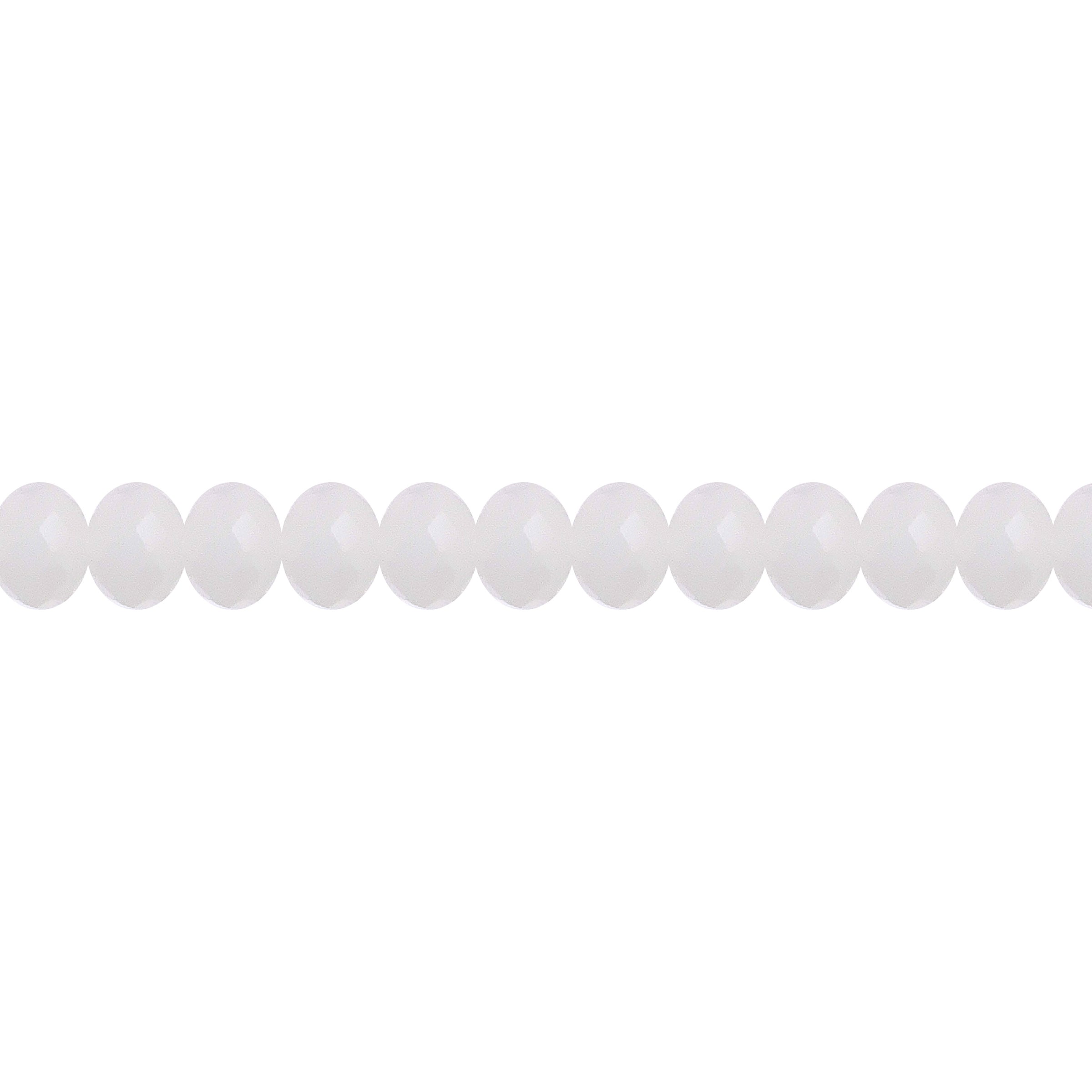 Frosted White Crystal 10mm - Rondelle
