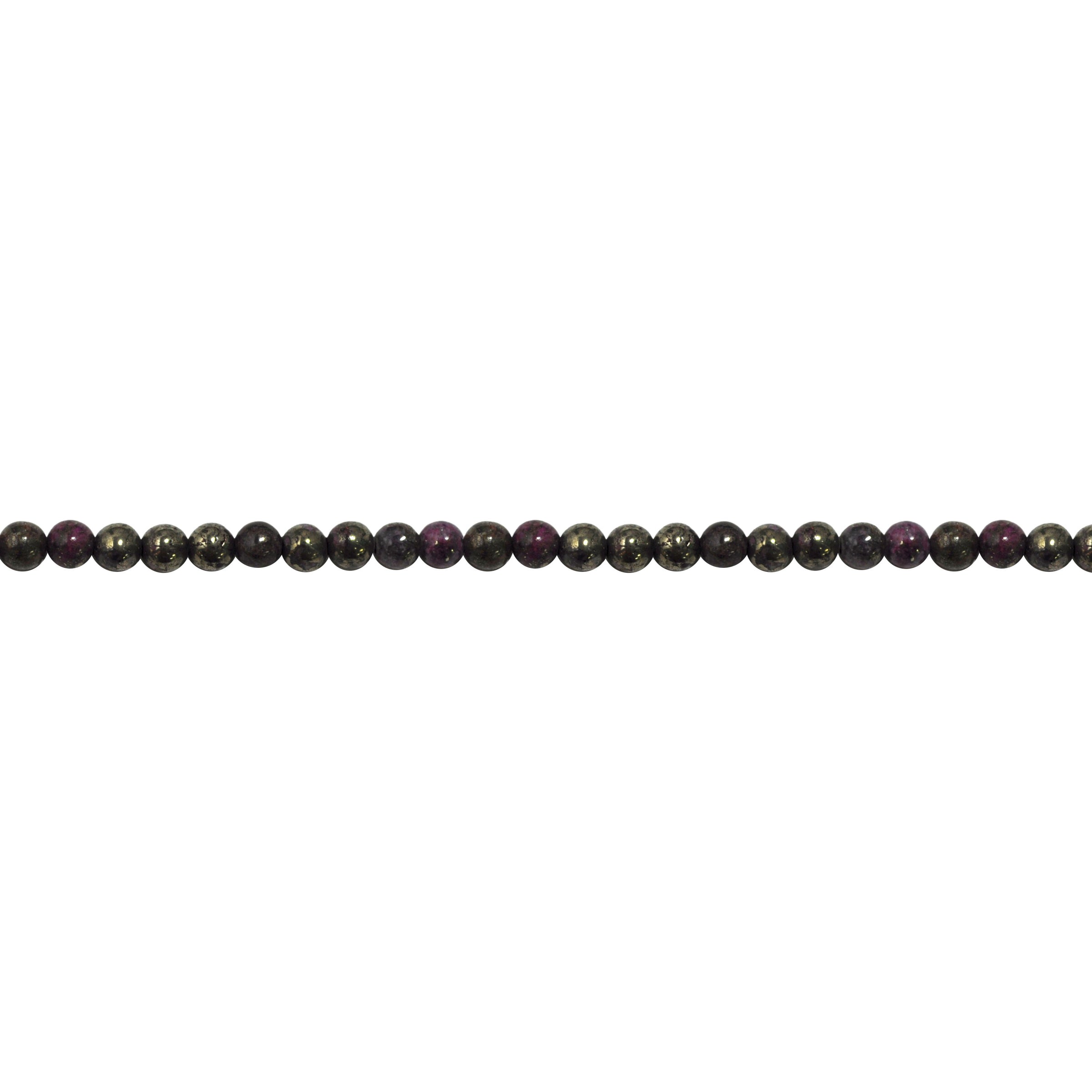 Fuchisa Pyrite Plated 6mm  - Round